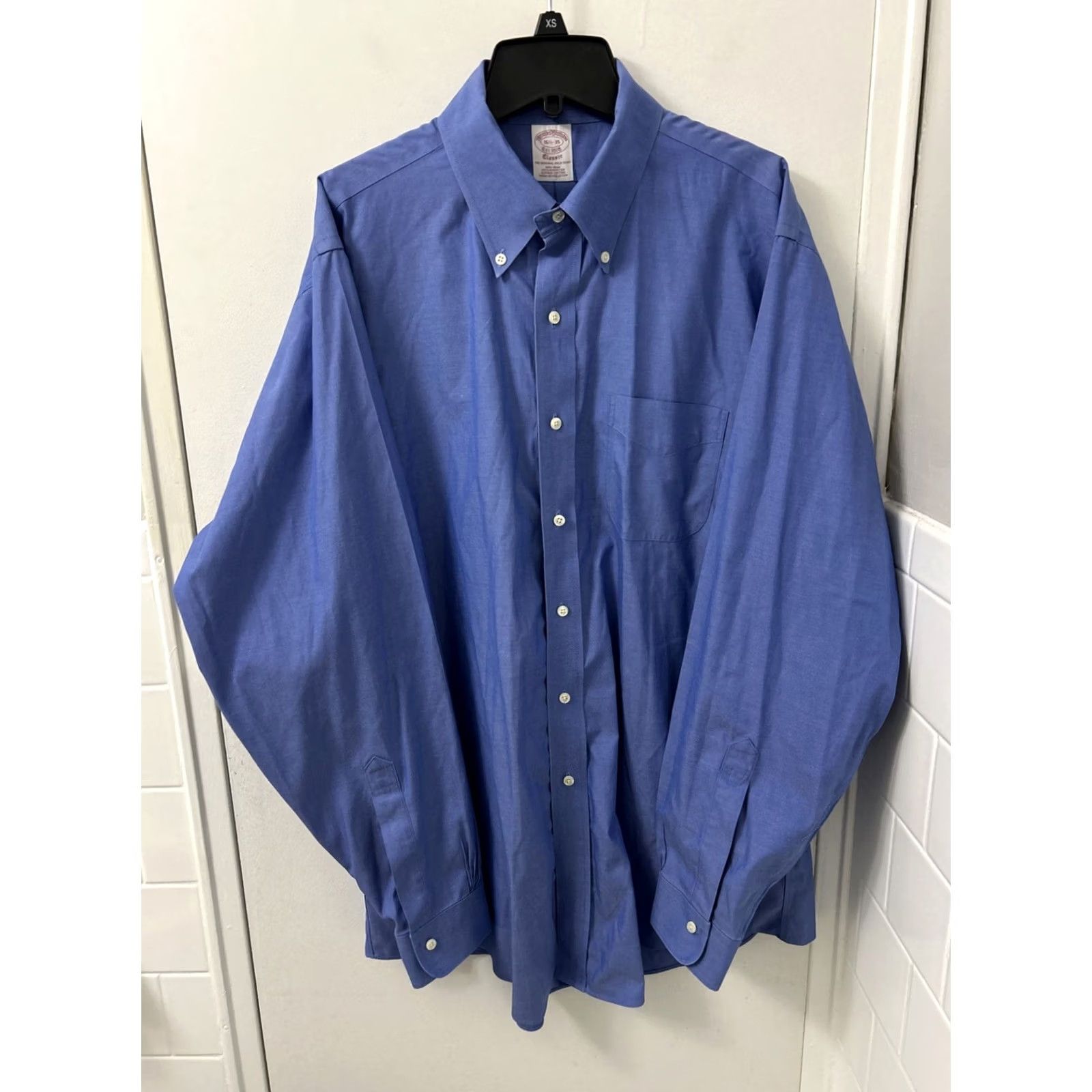 Brooks Brothers Brooks Brothers Original Polo Shirt Mens 16.5 Blue Oxford Supima L/S Dress Shirt Classic Size US XL / EU 56 / 4 - 2 Thumbnail