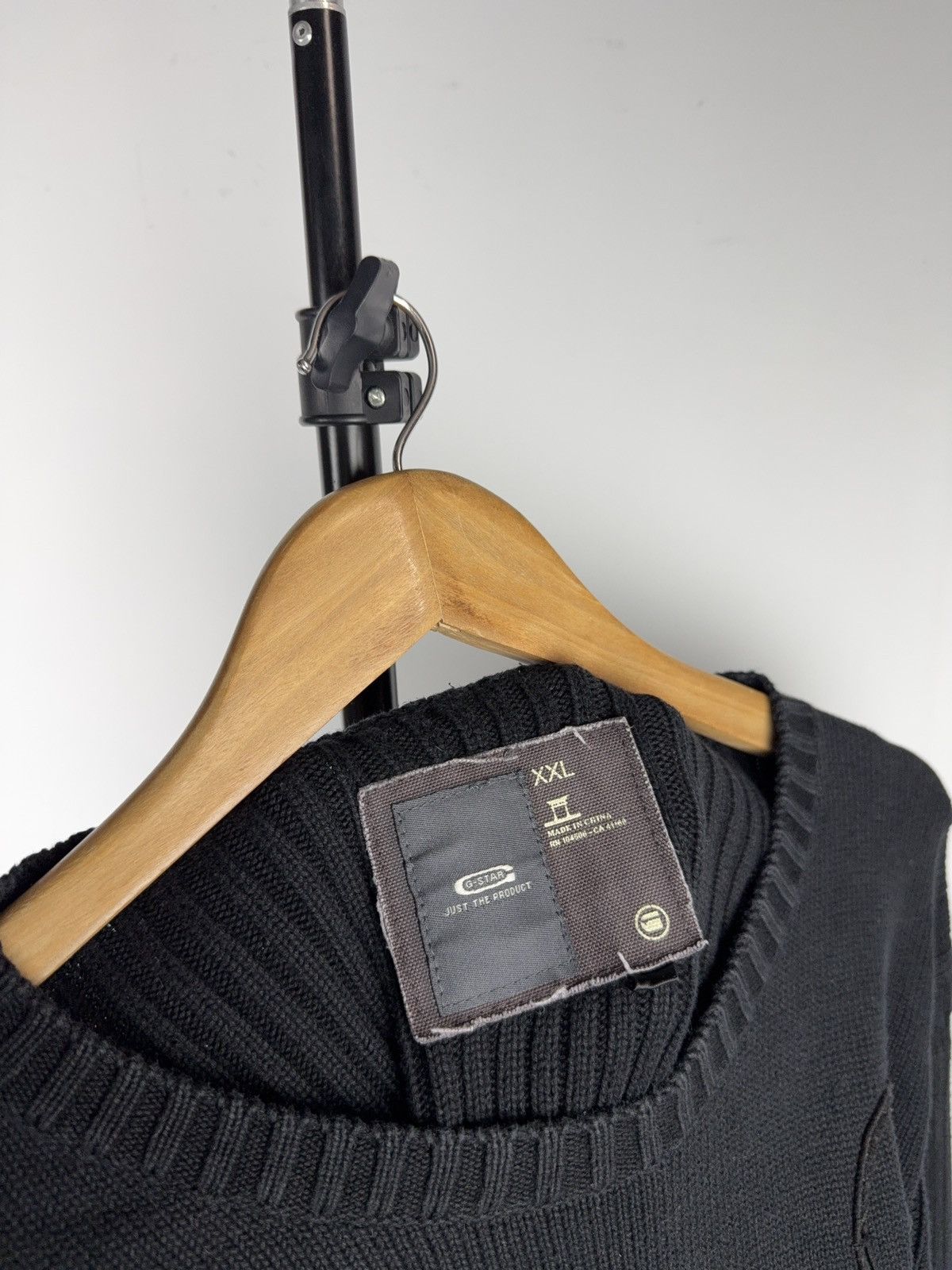 G-Star Avant Garde 00s G-Star RAW Black Knit Sweater Embossed Logo Size US XL / EU 56 / 4 - 6 Thumbnail