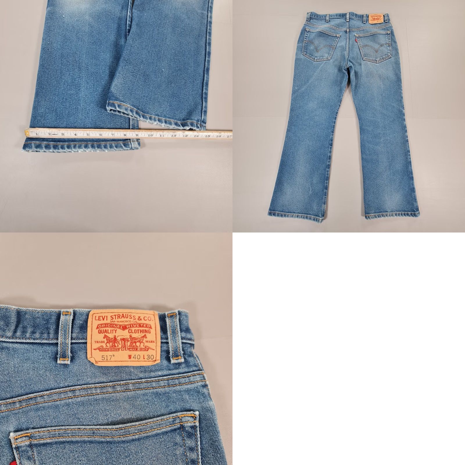 Levi's VINTAGE Levi's 517 Jeans Mens Blue W38 L29 Bootcut Zip Fly Durable Denim Regular 5-Pocket Mens Bootscut Size US 38 / EU 54 - 8 Thumbnail