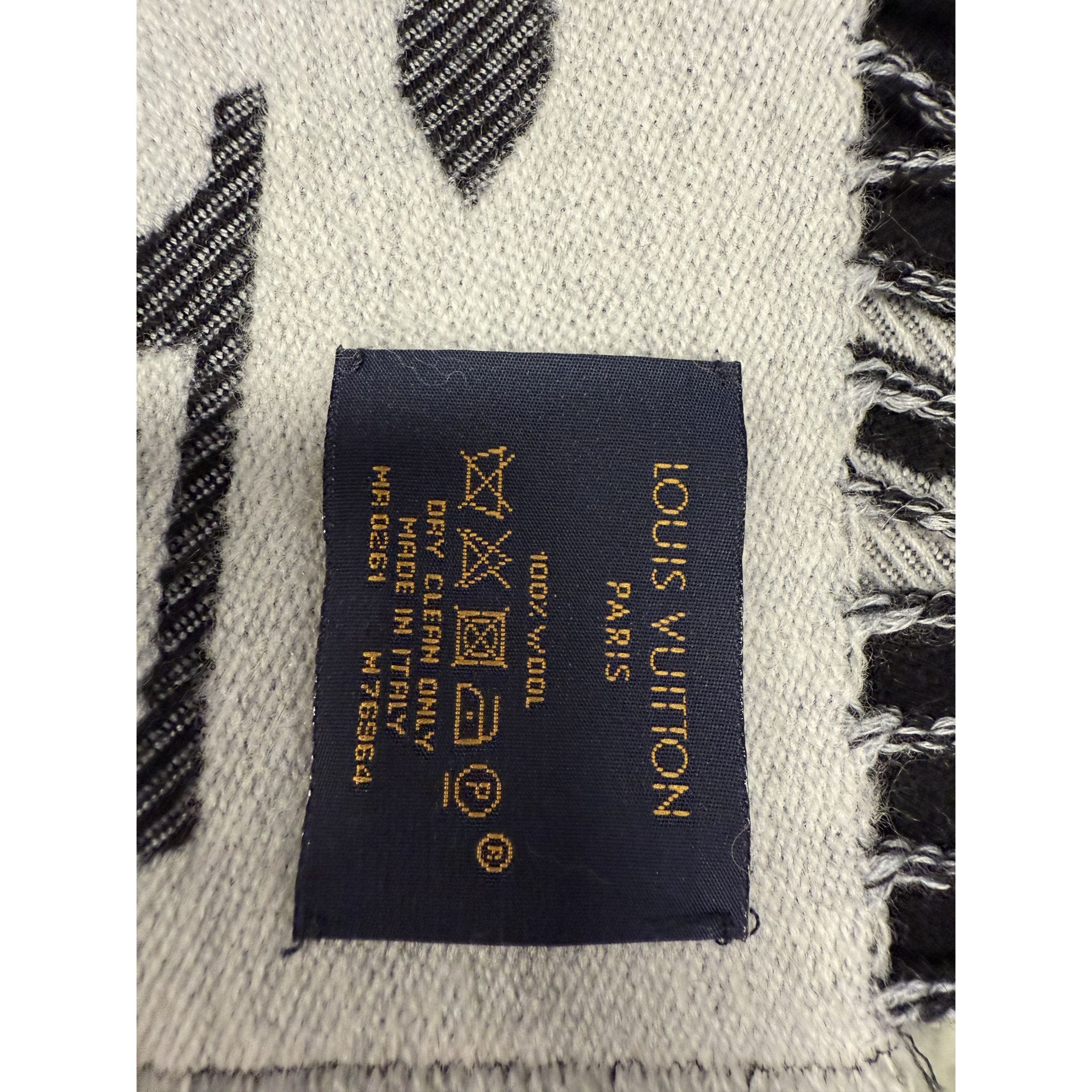 Louis Vuitton Louis Vuitton Monogram Wool Scarf Black & Gray Reversible Ma Size ONE SIZE - 3 Thumbnail