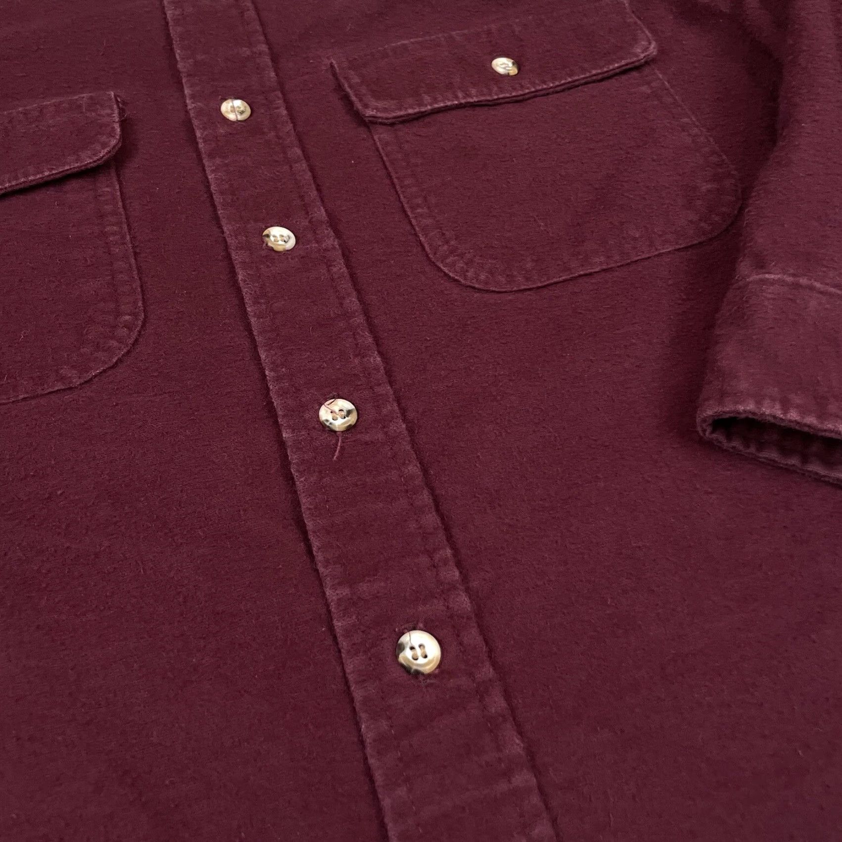 Vintage VINTAGE St Johns Bay Shirt Mens L Tall Maroon Chamois Cloth Button Up Heavy Lined LT Size US L / EU 52-54 / 3 - 4 Thumbnail