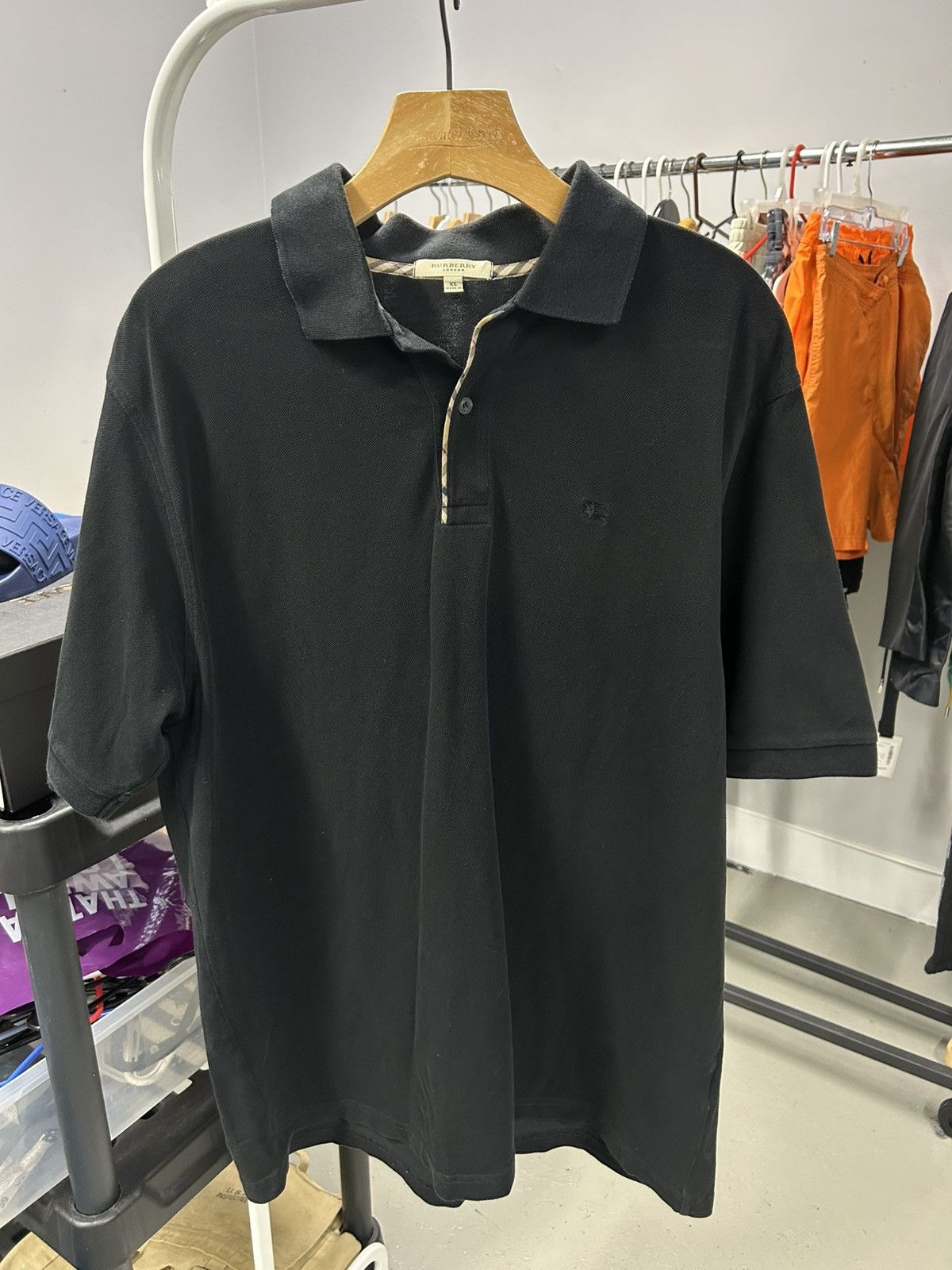 Black Burberry polo shirt xl