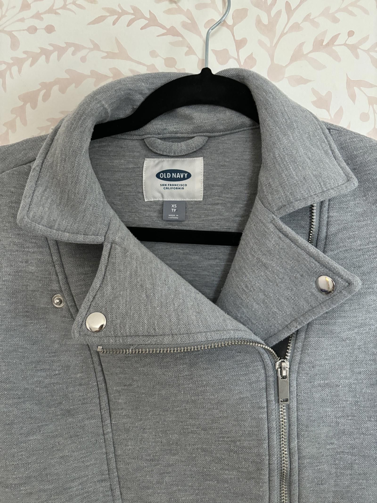Old Navy Stylish Gray Moto Jacket by Old Navy - Size XS Size XS / US 0-2 / IT 36-38 - 3 Thumbnail