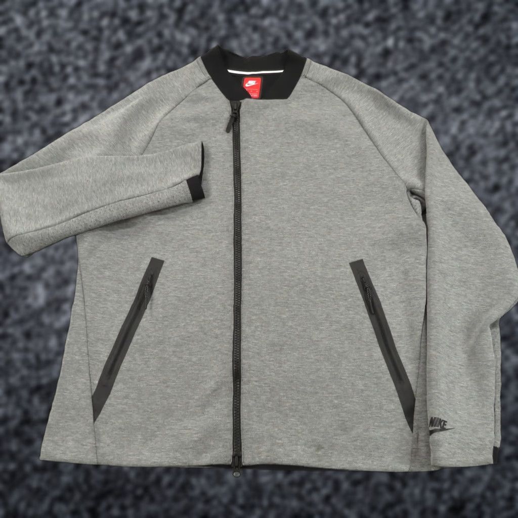 Nike Nike Jacket Mens XL Tech Fleece Full Zip Heather Grey NSW Band Collar Size US XL / EU 56 / 4 - 1 Thumbnail
