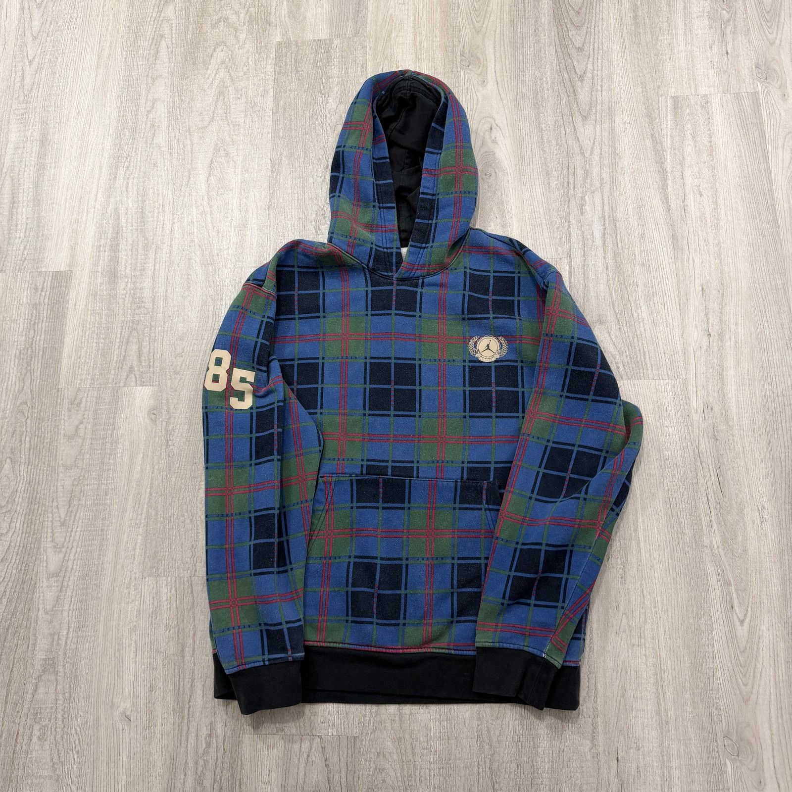 Jordan Brand Nike Air Jordan Essential Blue Plaid Hoodie Men's Medium Size US M / EU 48-50 / 2 - 1 Thumbnail