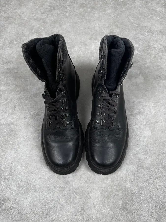 Prada FW1999 Prada Black Leather Vibram Hiking Boots Size US 7.5 / EU 40-41 - 2 Thumbnail
