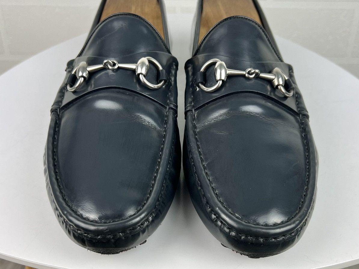 Gucci GUCCI Loafers Leather Drivers Shoes HORSEBIT Buckle GG Navy Size US 8.5 / EU 41-42 - 8 Thumbnail