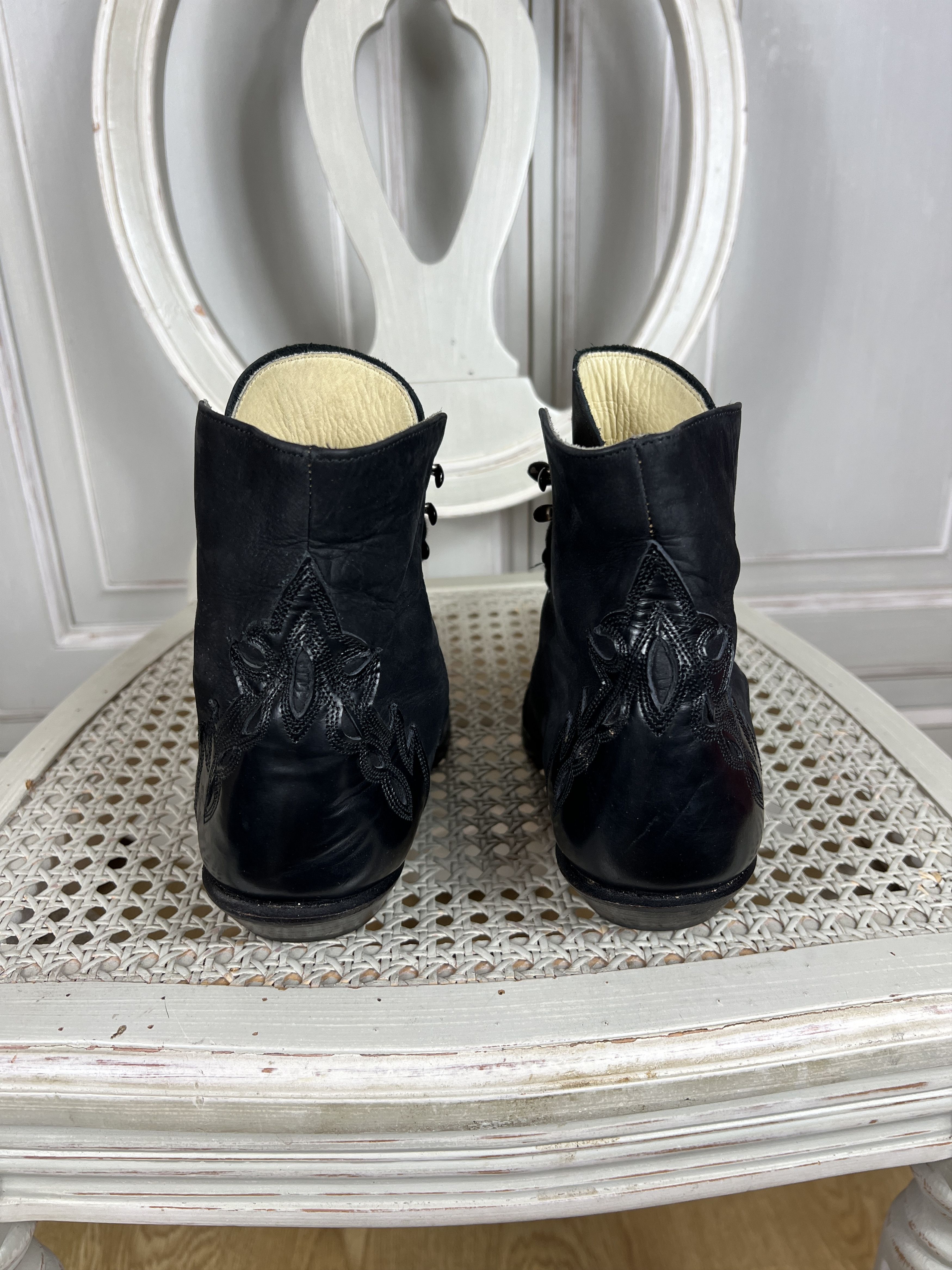 Hysteric Glamour × Sancho Boots SANCHO BOOTS BLACK KAZAKI WESTERN COWBOY LEATHER Size US 8 / IT 38 - 4 Thumbnail