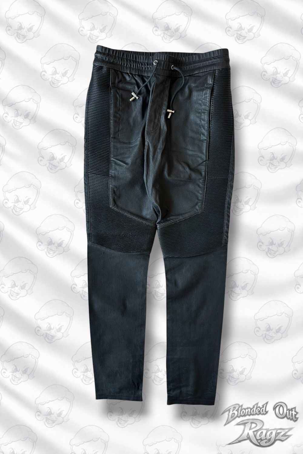 Balmain × H&M H&M x Balmain F/W 2015 Biker Leather Pants Size US 32 / EU 48 - 1 Thumbnail