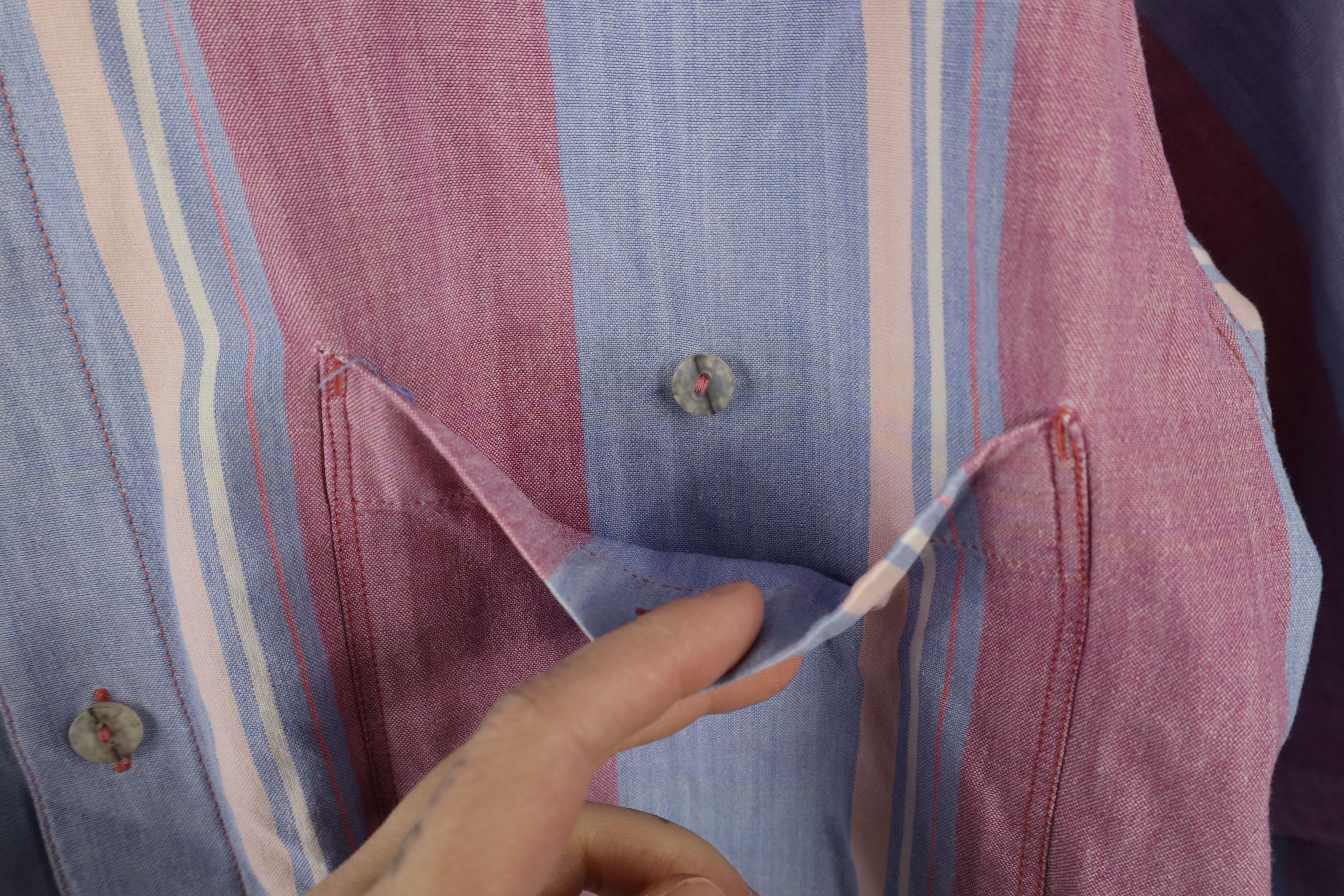 Vintage Vintage 90s Streetwear Pastel Striped Button Down Shirt Size US L / EU 52-54 / 3 - 5 Thumbnail
