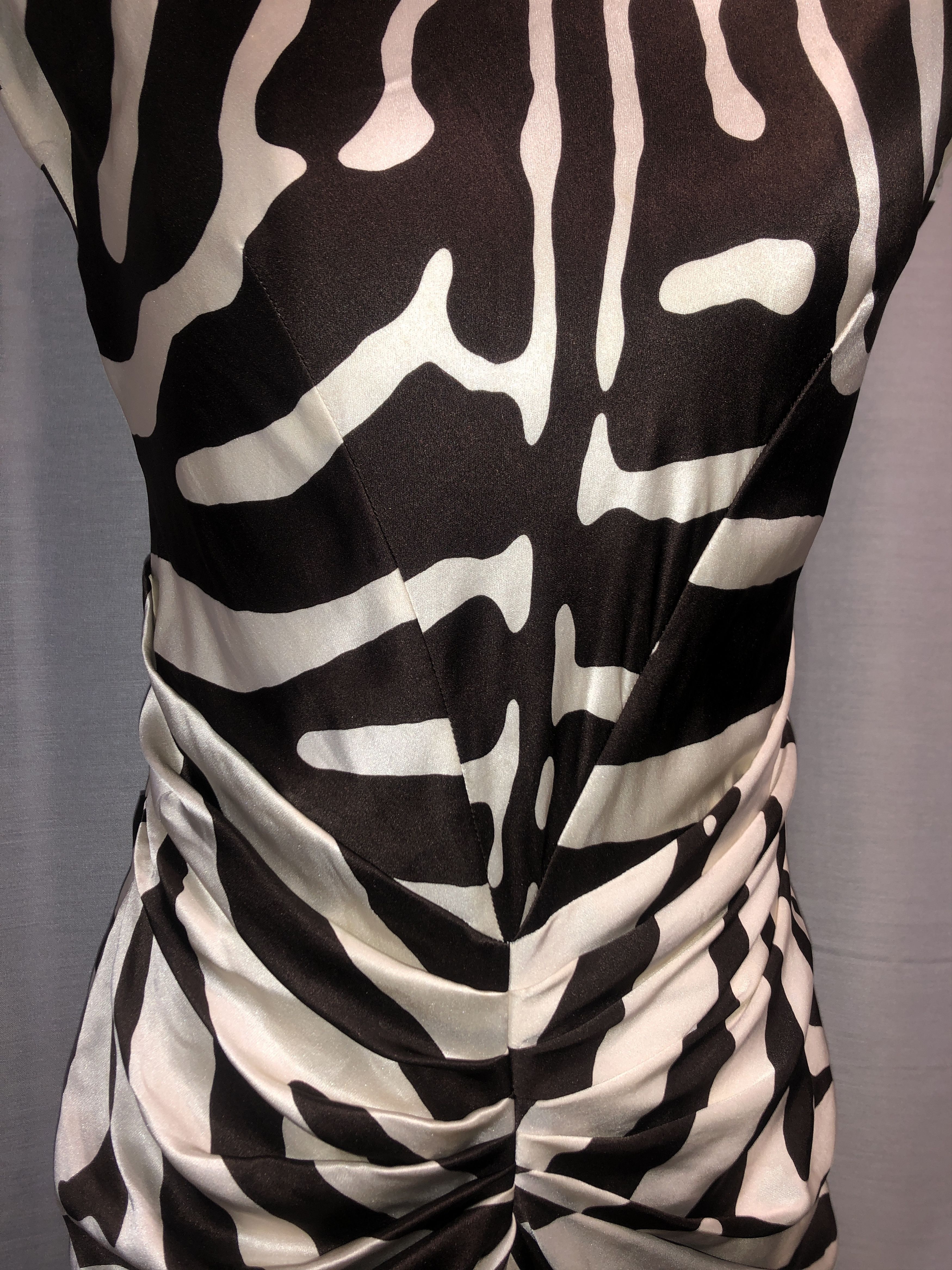 Dior S/S 2009 Zebra Print Silk Dress Size M / US 6-8 / IT 42-44 - 6 Thumbnail