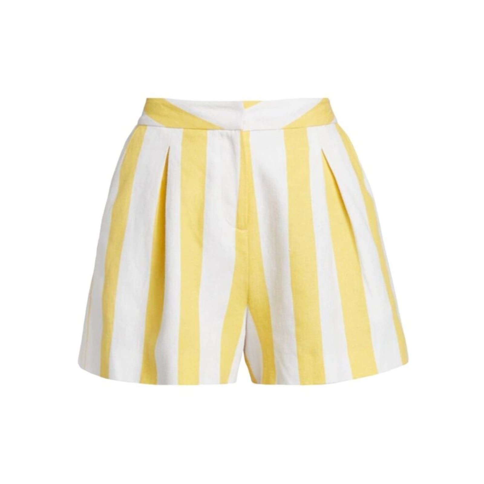 image of Lagence L'agence Vittoria Yellow Striped Shorts Size 6 NWT $310 Msrp, Women's