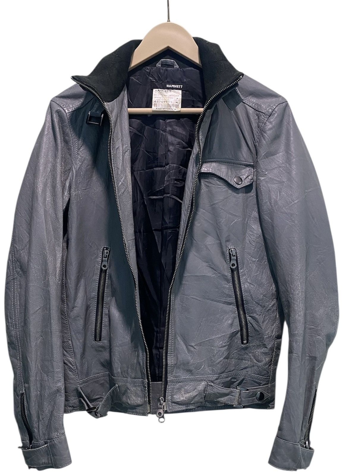 Katharine Hamnett London Hamnett Blouson Bomber Leather Jacket Size M / US 6-8 / IT 42-44 - 3 Thumbnail