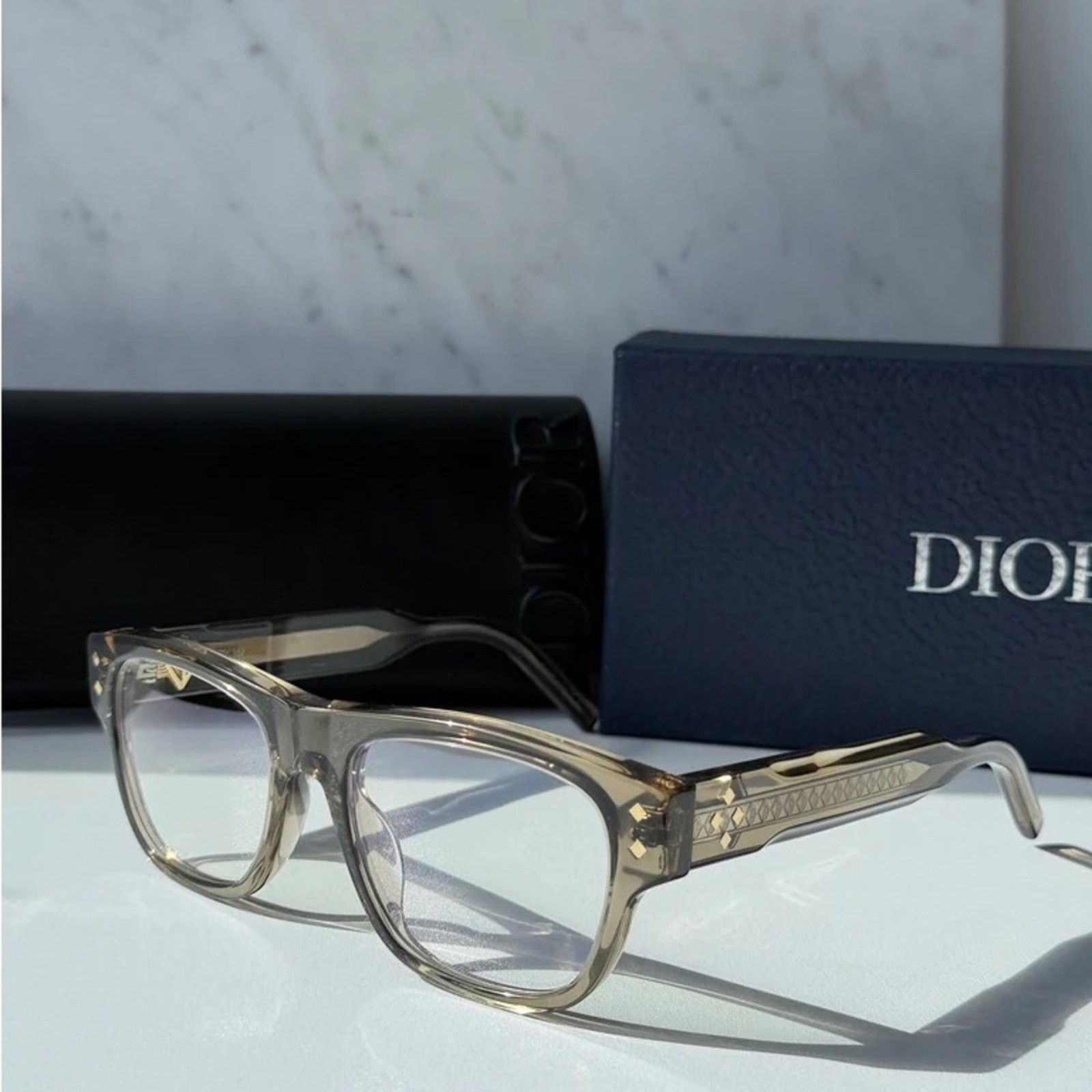 Dior New! Dior CD DIAMONDO S10I 64BB Crystal Brown Clip On Men Size ONE SIZE - 9 Thumbnail