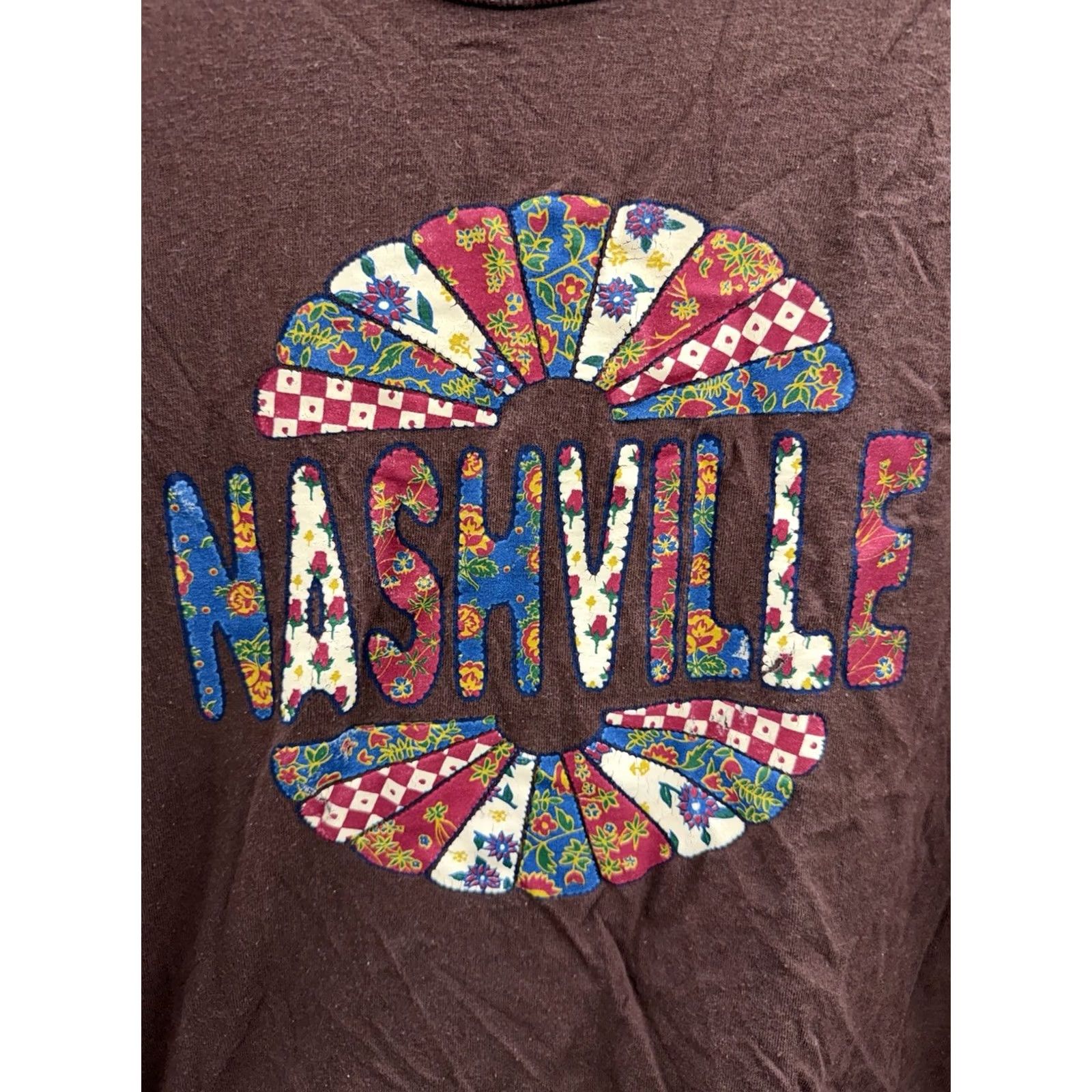 Vintage Sport Attack T-Shirt Size Large Brown Nashville Quilt Graphic Short Sleeve Size US XL / EU 56 / 4 - 7 Thumbnail