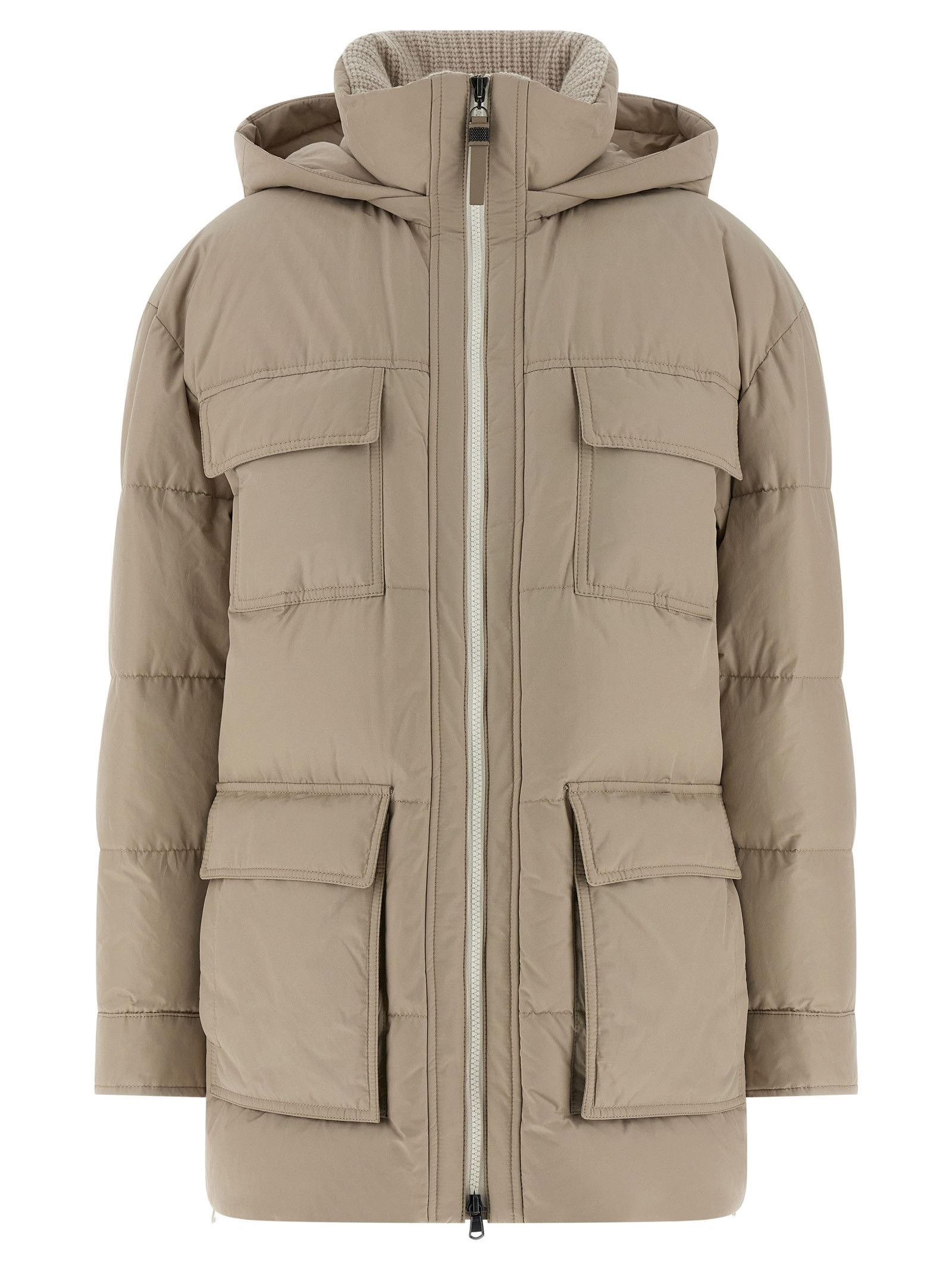 Knitted neck down jacket