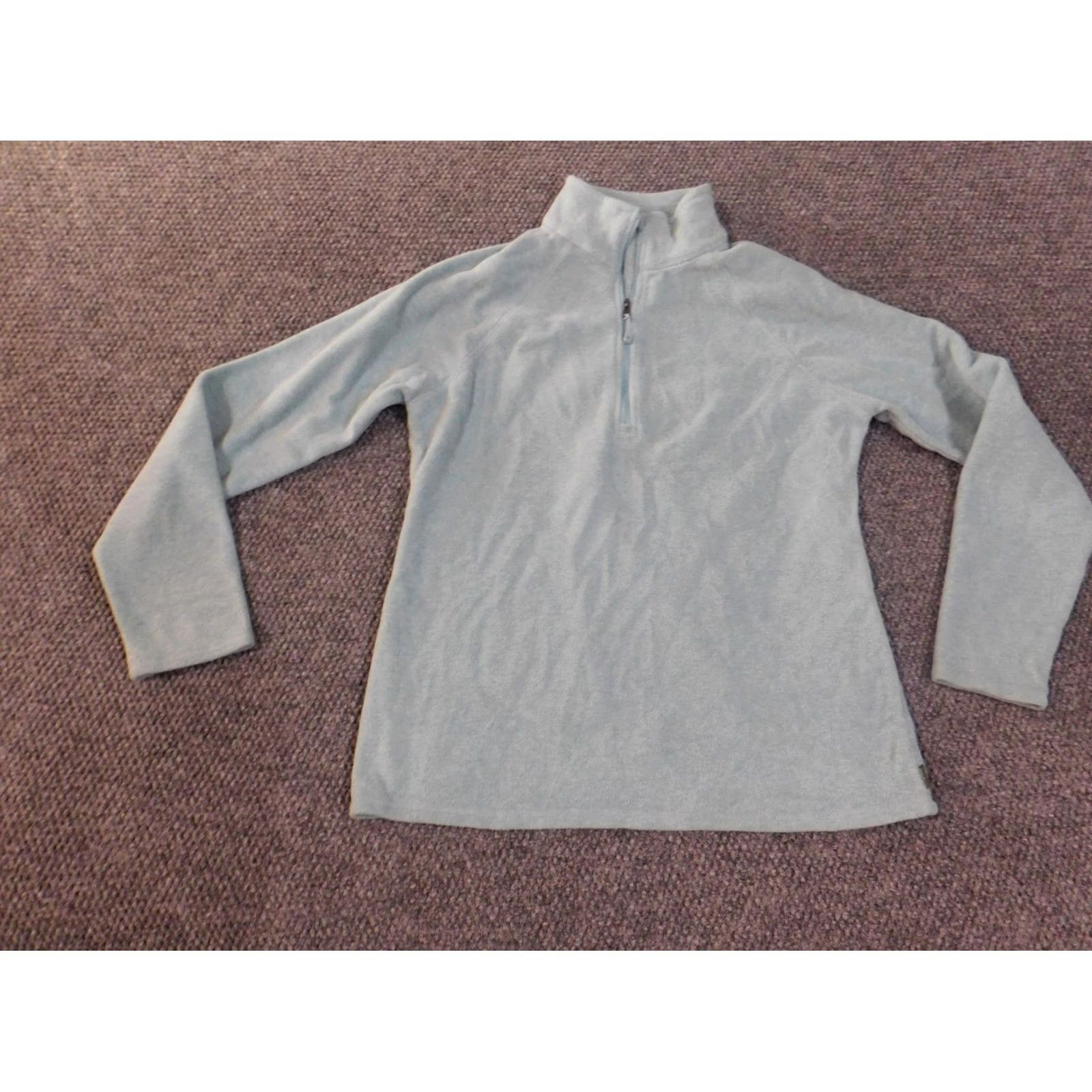 Eddie Bauer Eddie Bauer Sweater Womens M Blue 1/4 Zip Fleece Pullover Raglan Sleeve Mock Neck Casual Winter Regular Logo Pattern Solid Size M / US 6-8 / IT 42-44 - 3 Thumbnail