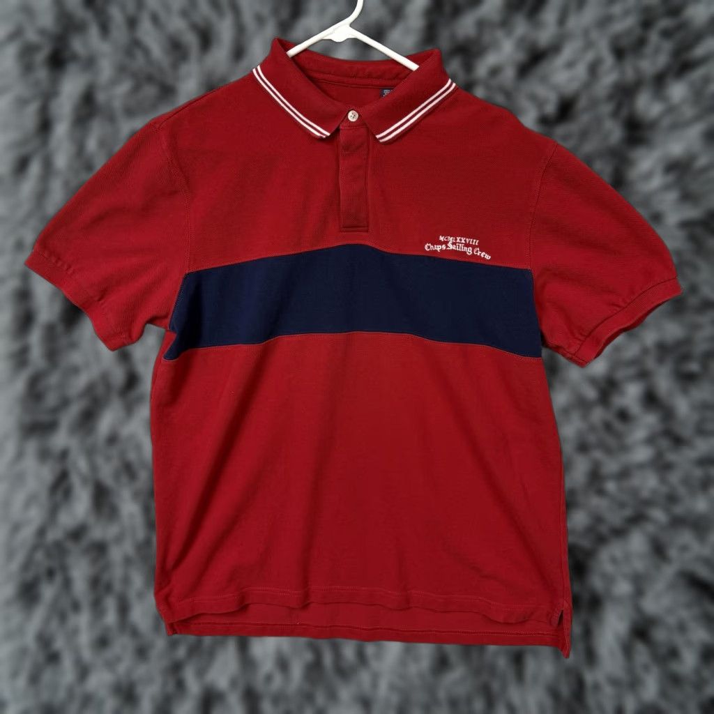 Chaps Chaps Sailing Crew Polo Shirt Mens L Red Colorblock Nautical Preppy Short Sleeve Shirt Size US L / EU 52-54 / 3 - 1 Thumbnail