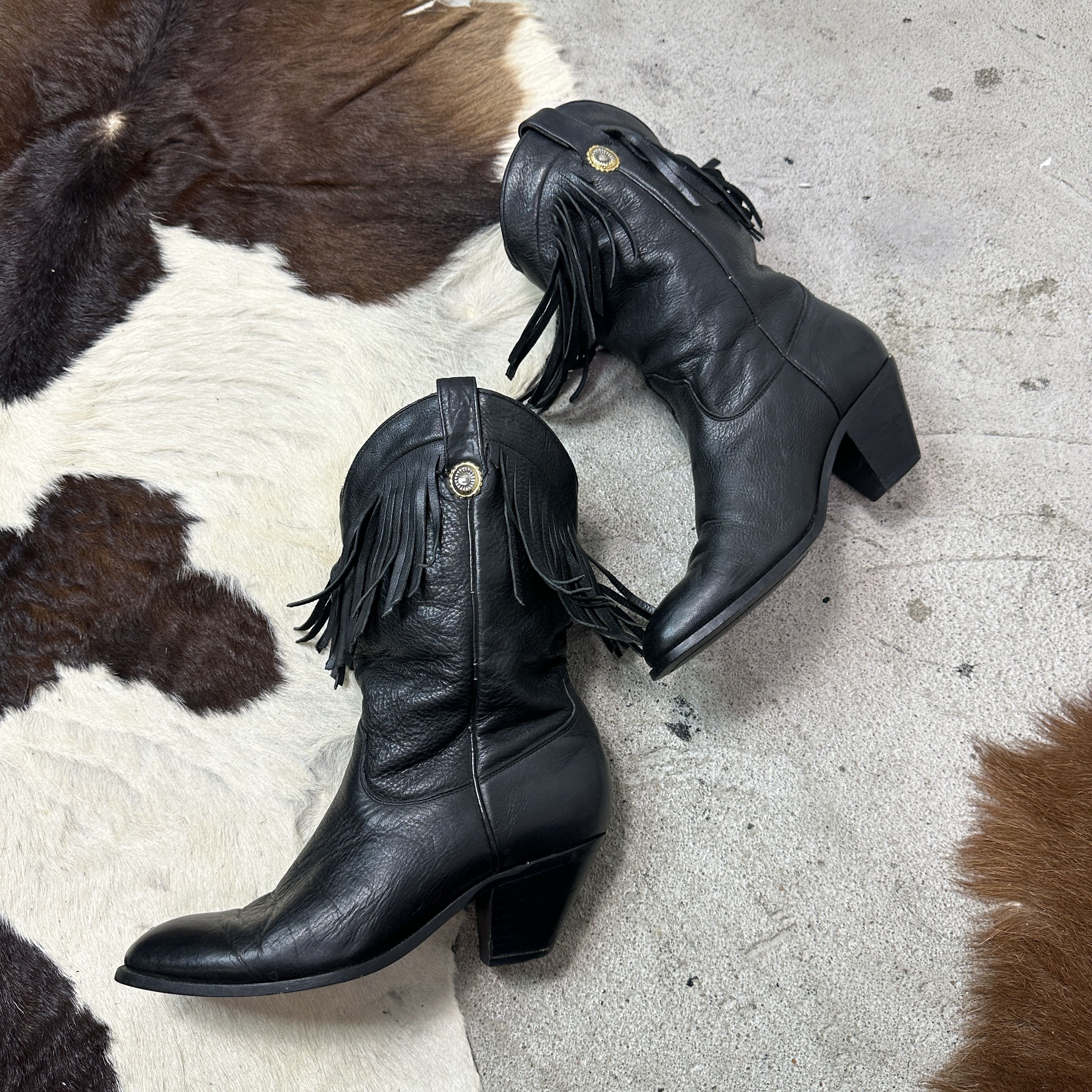Vintage Vintage Leather Western Fringe Cowboy Boots Y2K Size US 7.5 / IT 37.5 - 7 Thumbnail