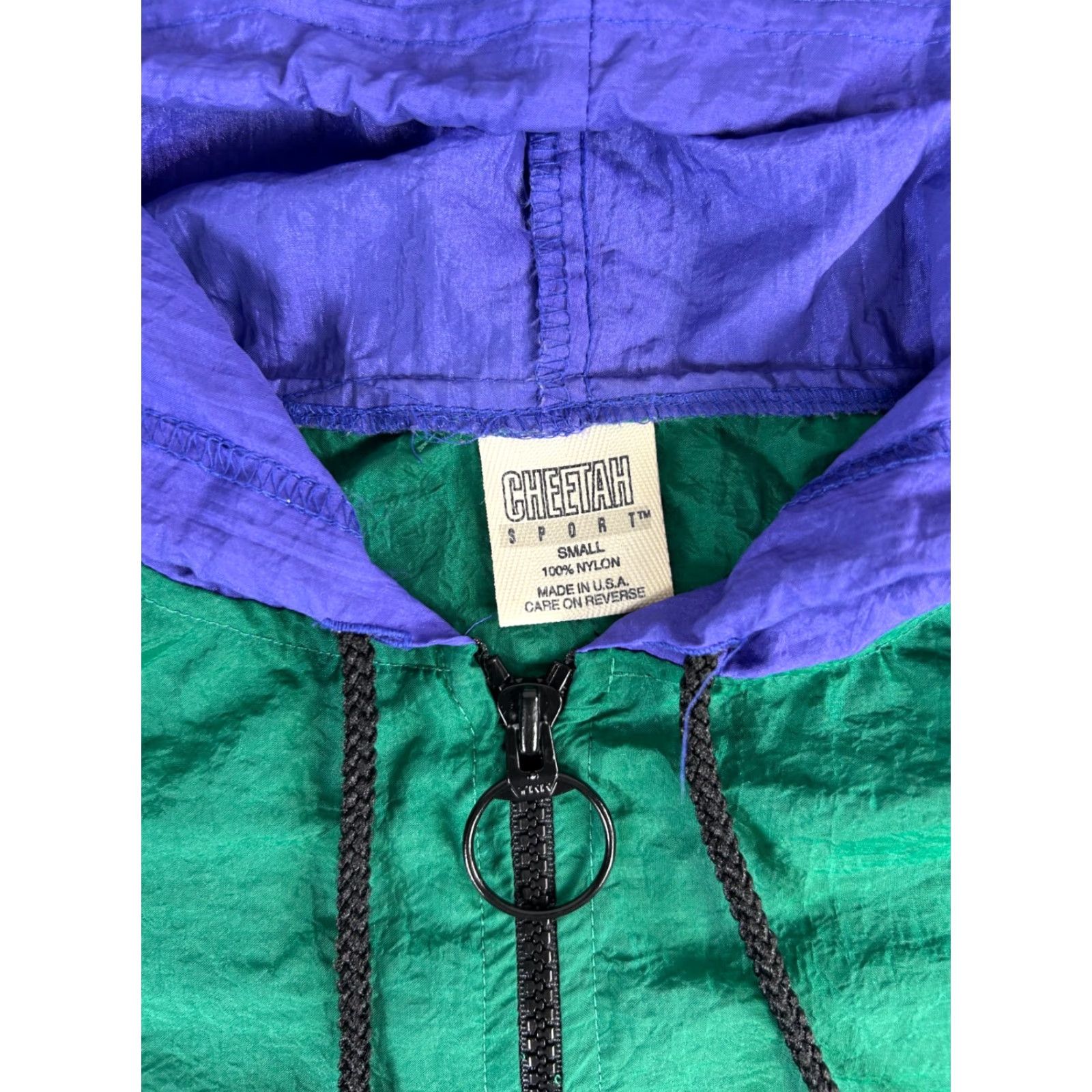 Vintage VINTAGE Cheetah Sport Windbreaker Jacket Small USA Green Purple Nylon Size US S / EU 44-46 / 1 - 2 Thumbnail