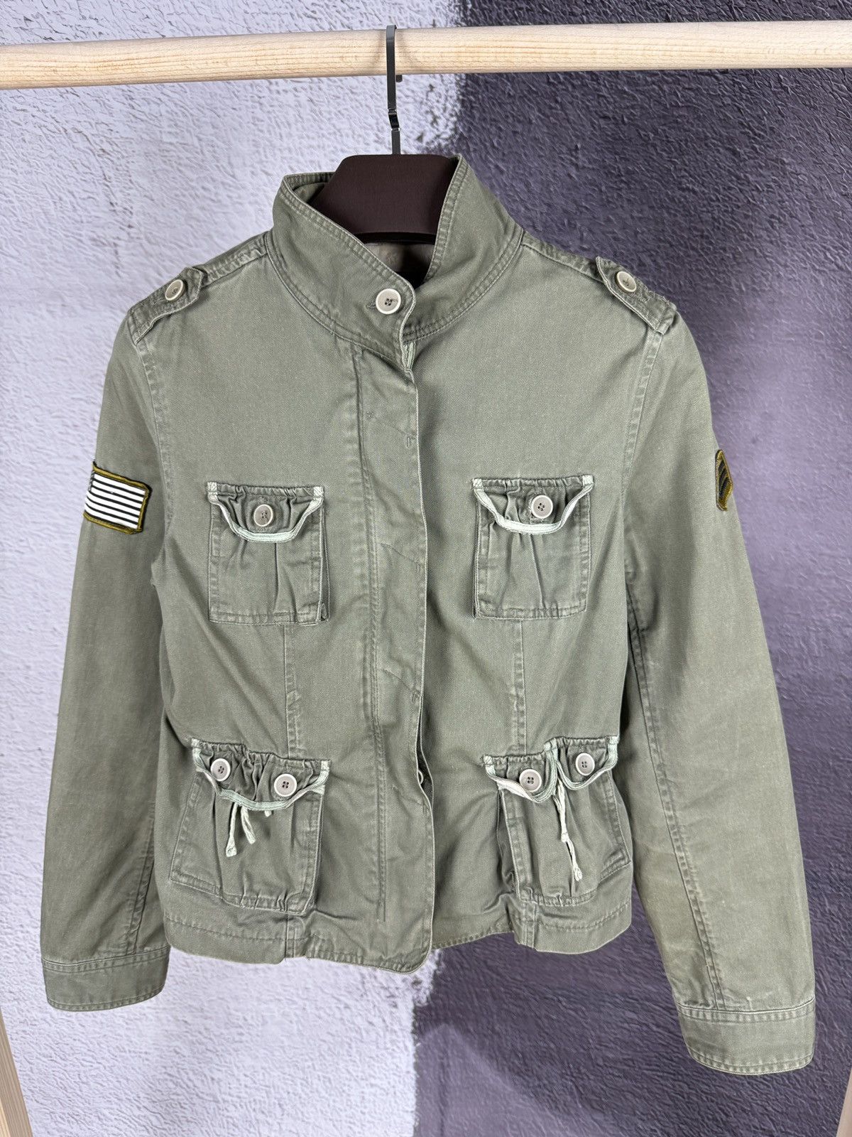 Von Dutch Von Dutch military denim jacket American flag patch pockets Size S / US 4 / IT 40 - 3 Thumbnail