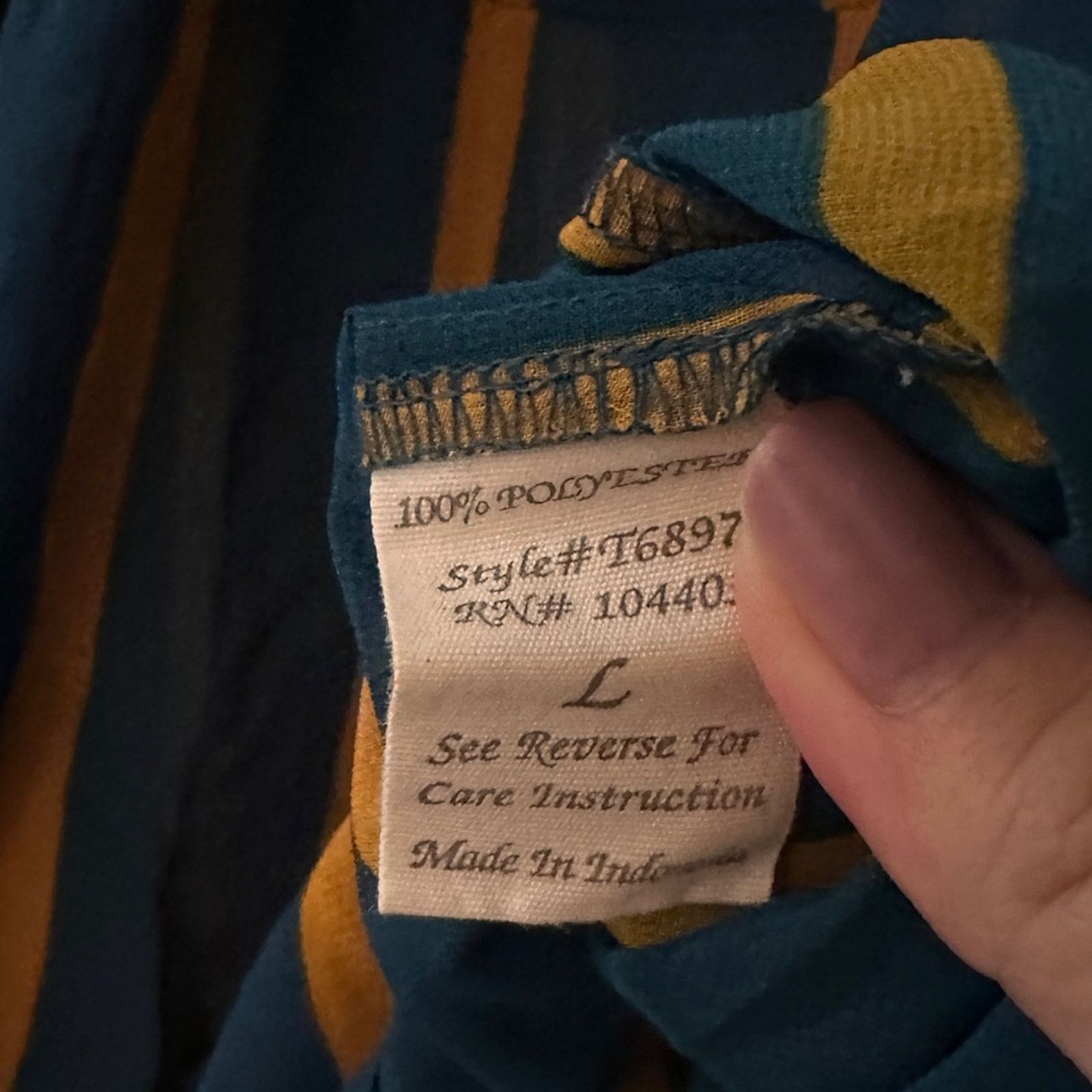 Other Mine blue and yellow striped chiffon blouse size large Size L / US 10 / IT 46 - 4 Thumbnail