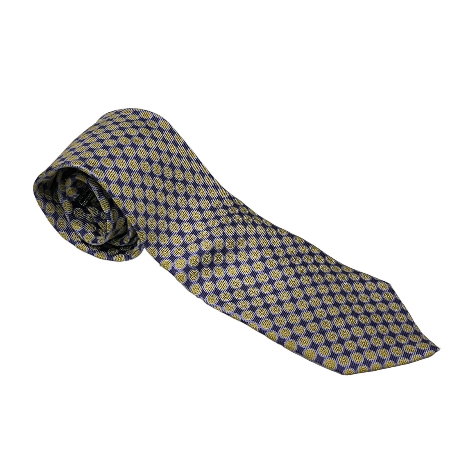 Ike Behar Ike Behar Silk Purple and Yellow Silk Dotted Tie Size ONE SIZE - 1 Thumbnail