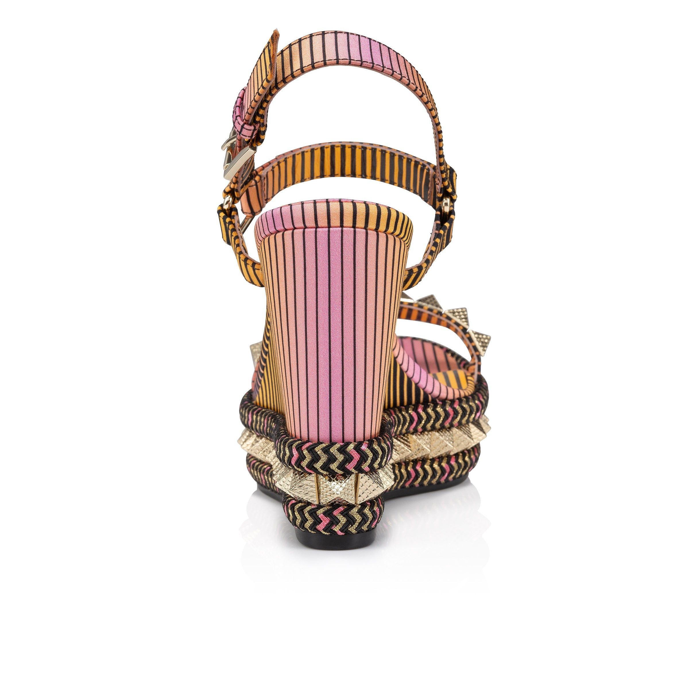 Christian Louboutin oc11z0425 Pyraclou 110 Crepe Satin in Multicolor Size US 9 / IT 39 - 3 Thumbnail