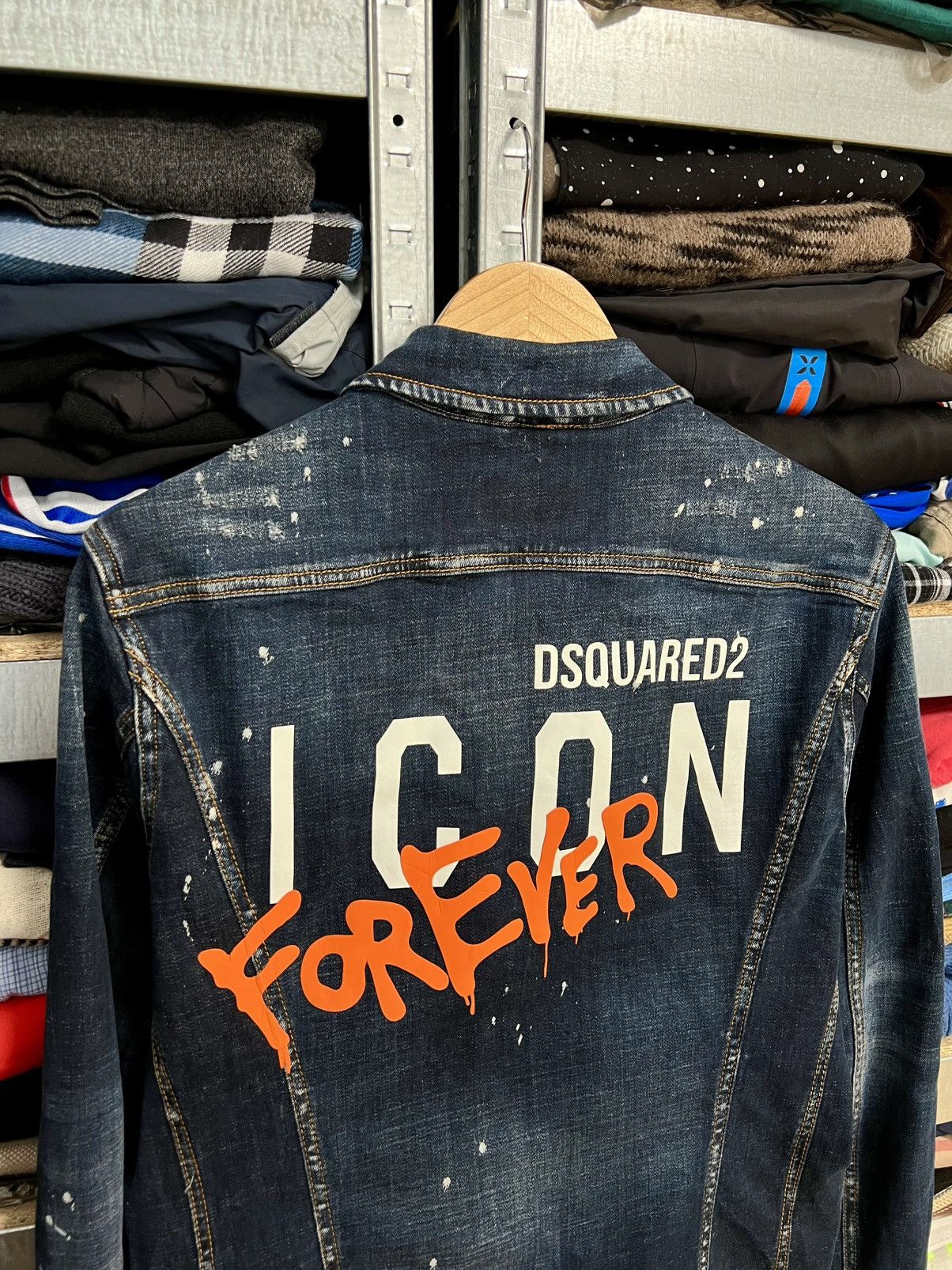 Dsquared2 Dsquared2 Mens Denim Jeans Jacket Back Logo Sz 46 Distressed Size US S / EU 44-46 / 1 - 5 Thumbnail