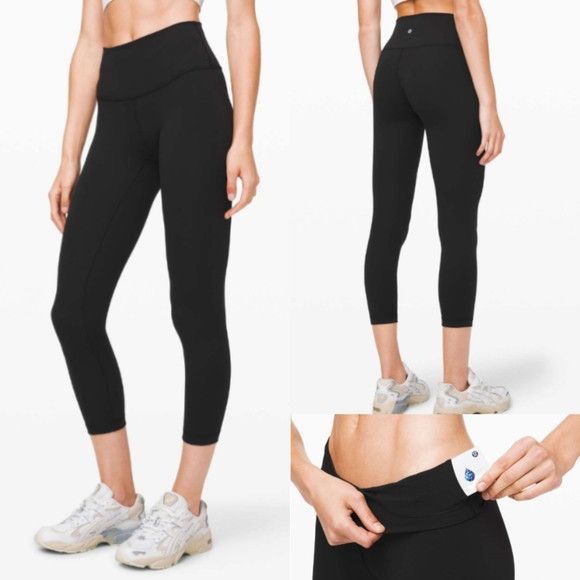 Lululemon Lululemon Wunder Under Crop High-Rise 23" Black size 20 Size 42" / US 20 - 1 Thumbnail