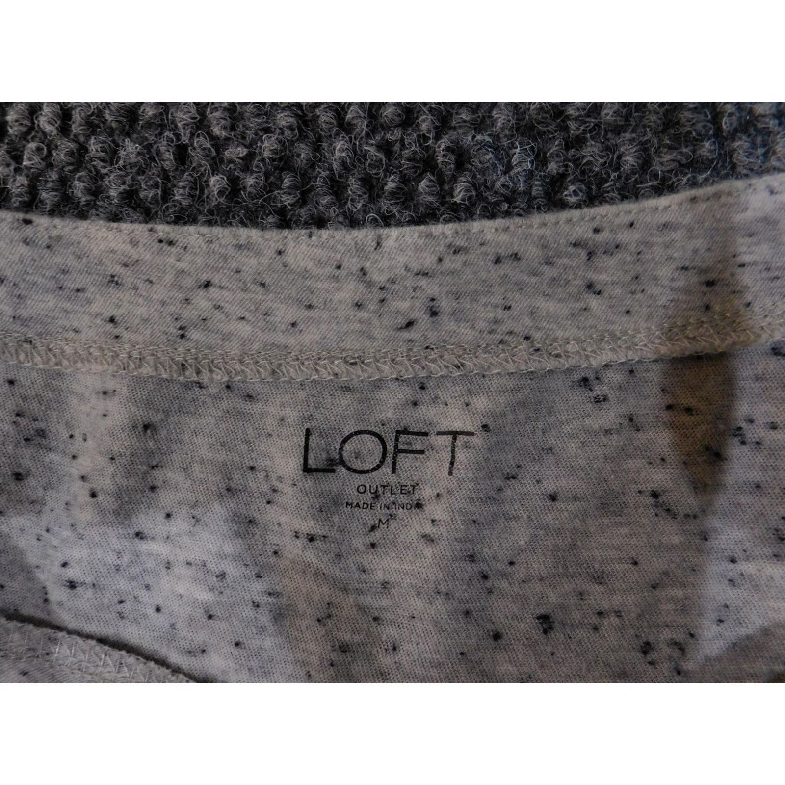 Loft VINTAGE LOFT Outlet Shirt Womens Large Gray Speckled Hello Darling 3/4 Sleeve Tunic Size L / US 10 / IT 46 - 7 Thumbnail