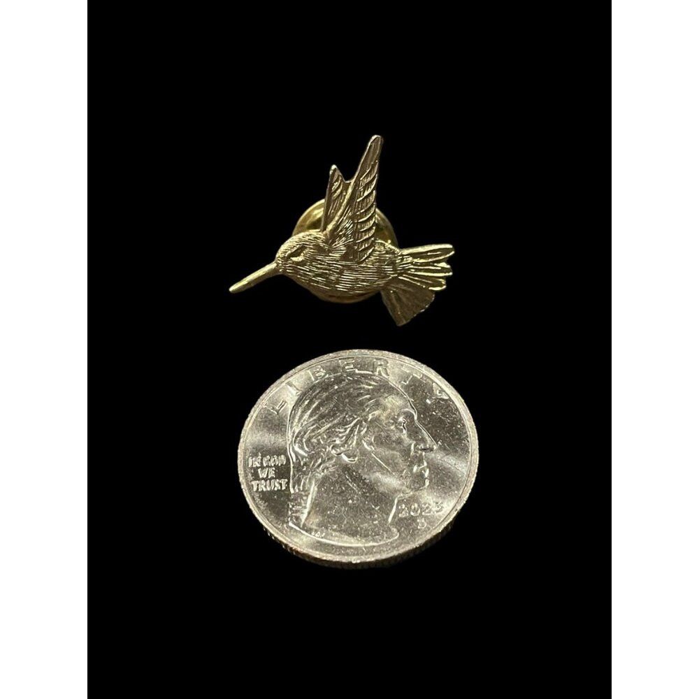 Jewelry Gold Tone Hummingbird Brooch Pin Size ONE SIZE - 4 Thumbnail
