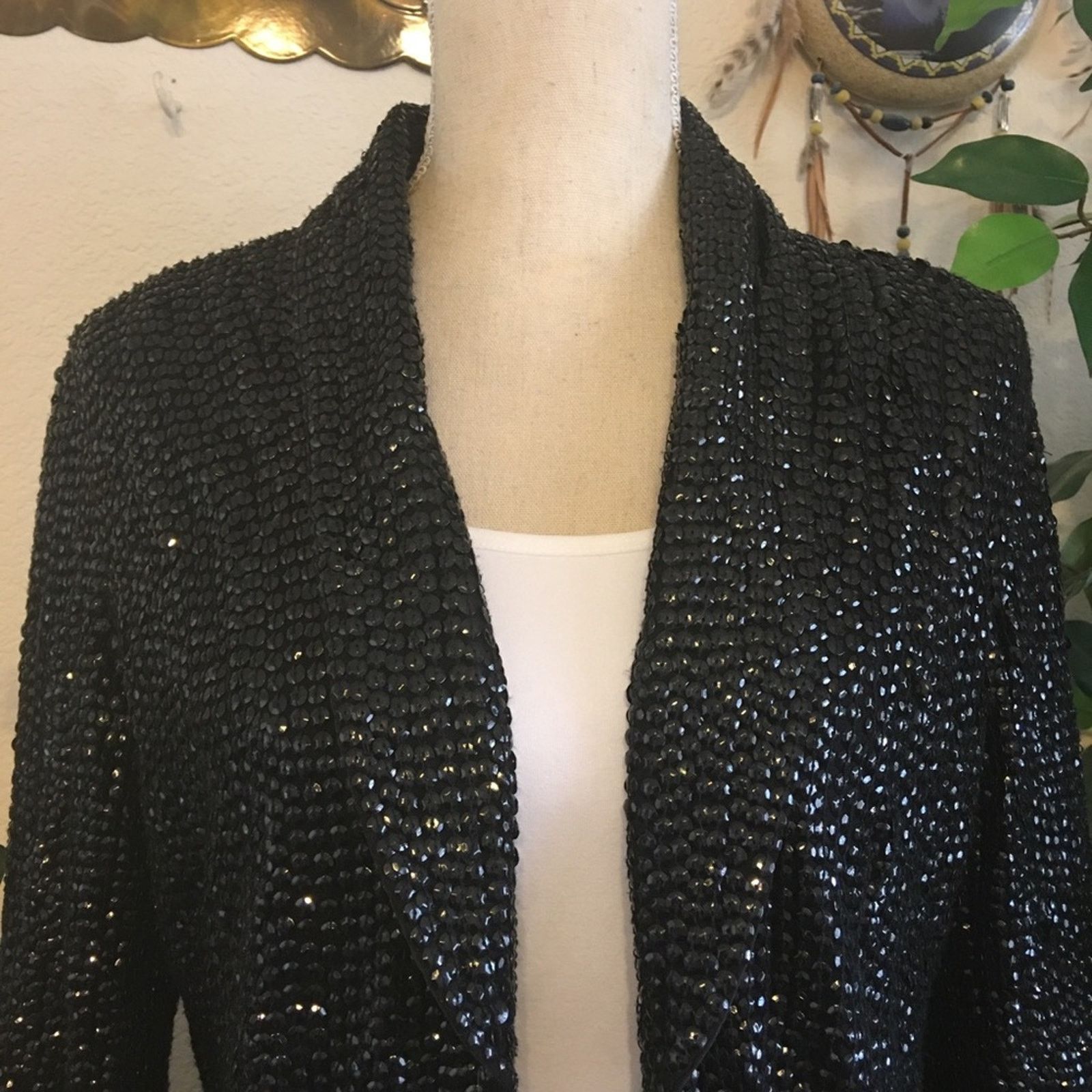Other Ambre Babzoe black sequin open front jacket NWT 36 Size S / US 4 / IT 40 - 3 Thumbnail