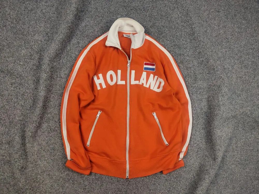 Vintage Vintage rare Holland Orange Big Logo Zip Track Jacket Y2K Size US S / EU 44-46 / 1 - 1 Thumbnail