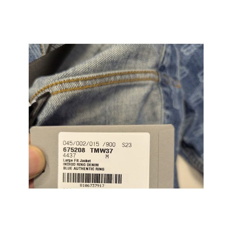 Balenciaga o1rshd1 Large Fit Denim Jacket in Blue Authentic Ring Size US M / EU 48-50 / 2 - 21 Thumbnail