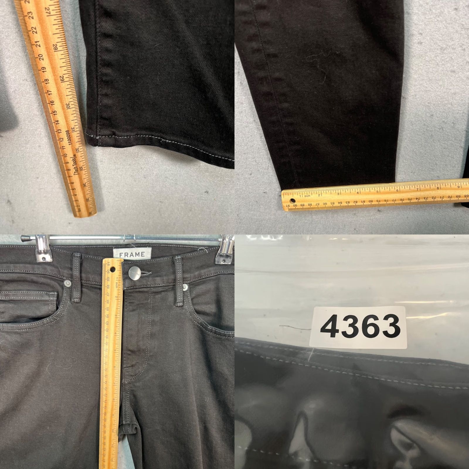 Frame Frame Womens Size 31 L'Homme Skinny Black Distressed Denim Jeans Size 24" / US 00 / IT 34 - 8 Thumbnail