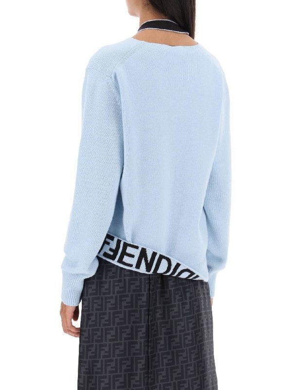 Fendi o1s1wg110825 Cardigan in Light Blue Size XL / US 12-14 / IT 48-50 - 4 Thumbnail