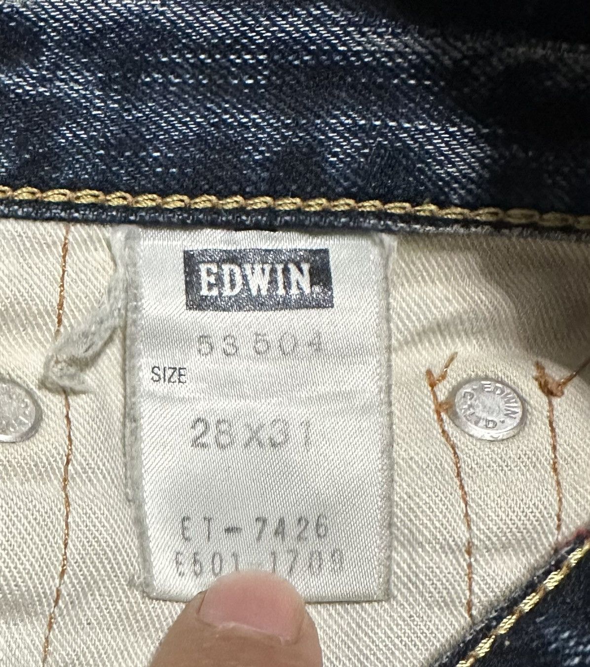 Edwin Vintage Edwin 504 Straight Leg Jeans Distressed Size US 31 - 9 Thumbnail