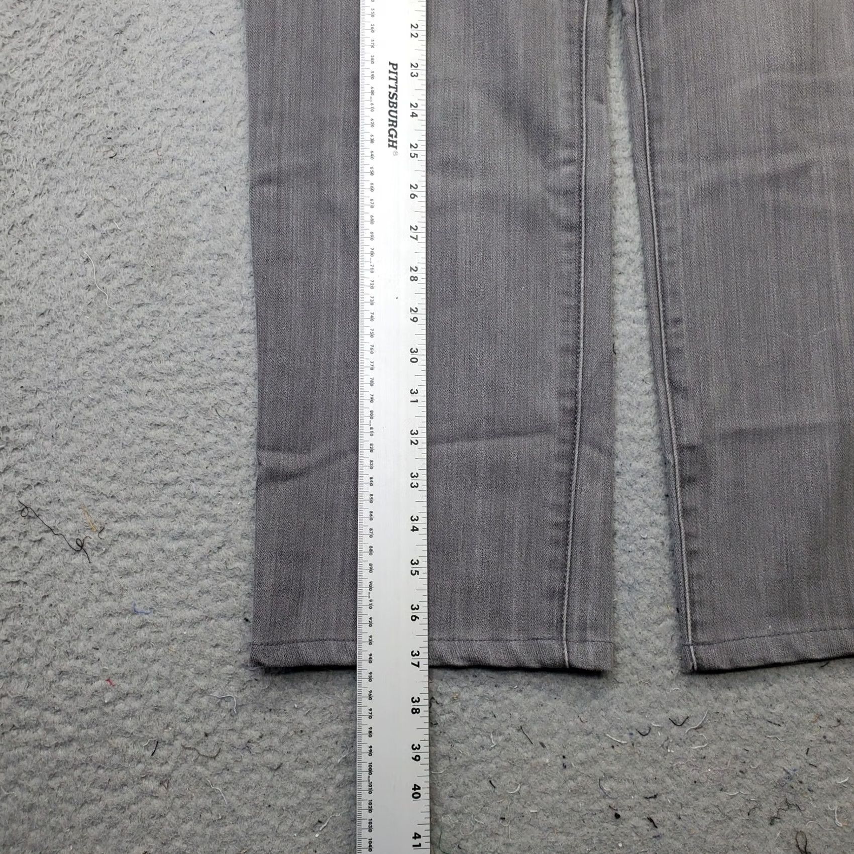 Vintage Chico's Platinum Jeans Womens L Gray Denim Stretch Dark Wash Straight Leg Jeans Size 36" / US 14 / IT 50 - 6 Thumbnail