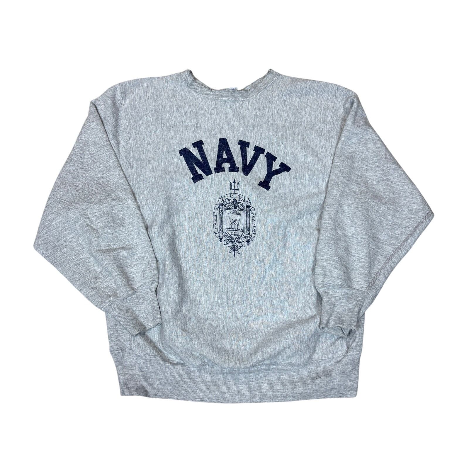 Mvp × Vintage VTG 80s US Navy Naval Academy Crest Pro Weave Sweatshirt Lg Size US L / EU 52-54 / 3 - 1 Thumbnail