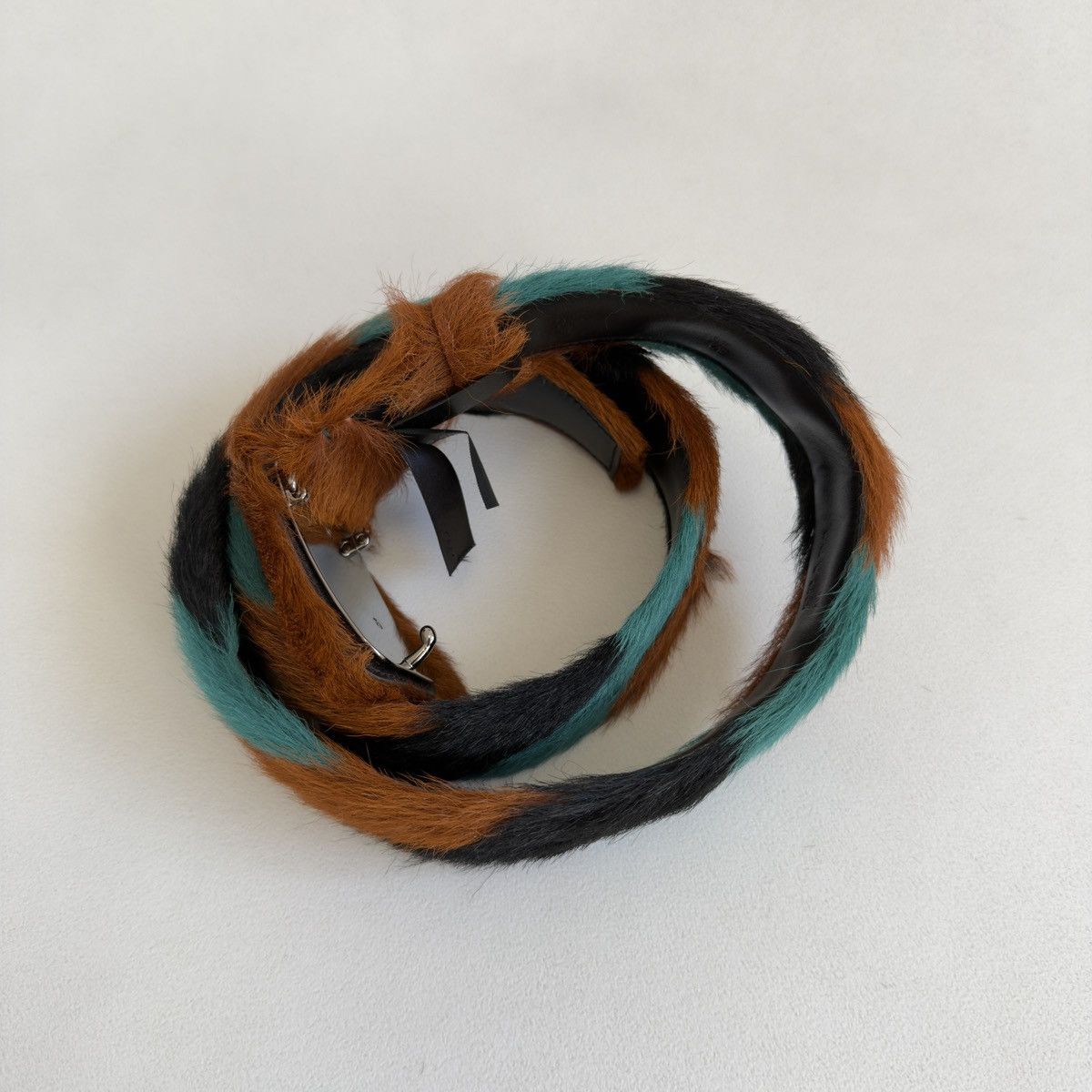 Prada A/W 17 Multicoloured Fur Belt Size 32 - 9 Thumbnail