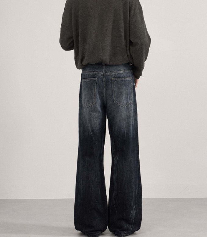 Vintage Men's wide-leg flared high-street tie-dye baggy jeans Size US 32 / EU 48 - 4 Thumbnail