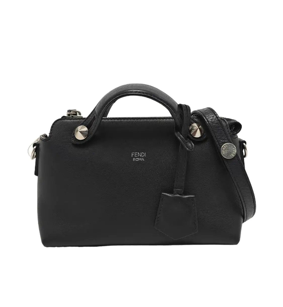 Fendi FENDI By The Way mini black cowhide leather stud crossbody bag shoulder bag hand Size ONE SIZE - 1 Thumbnail