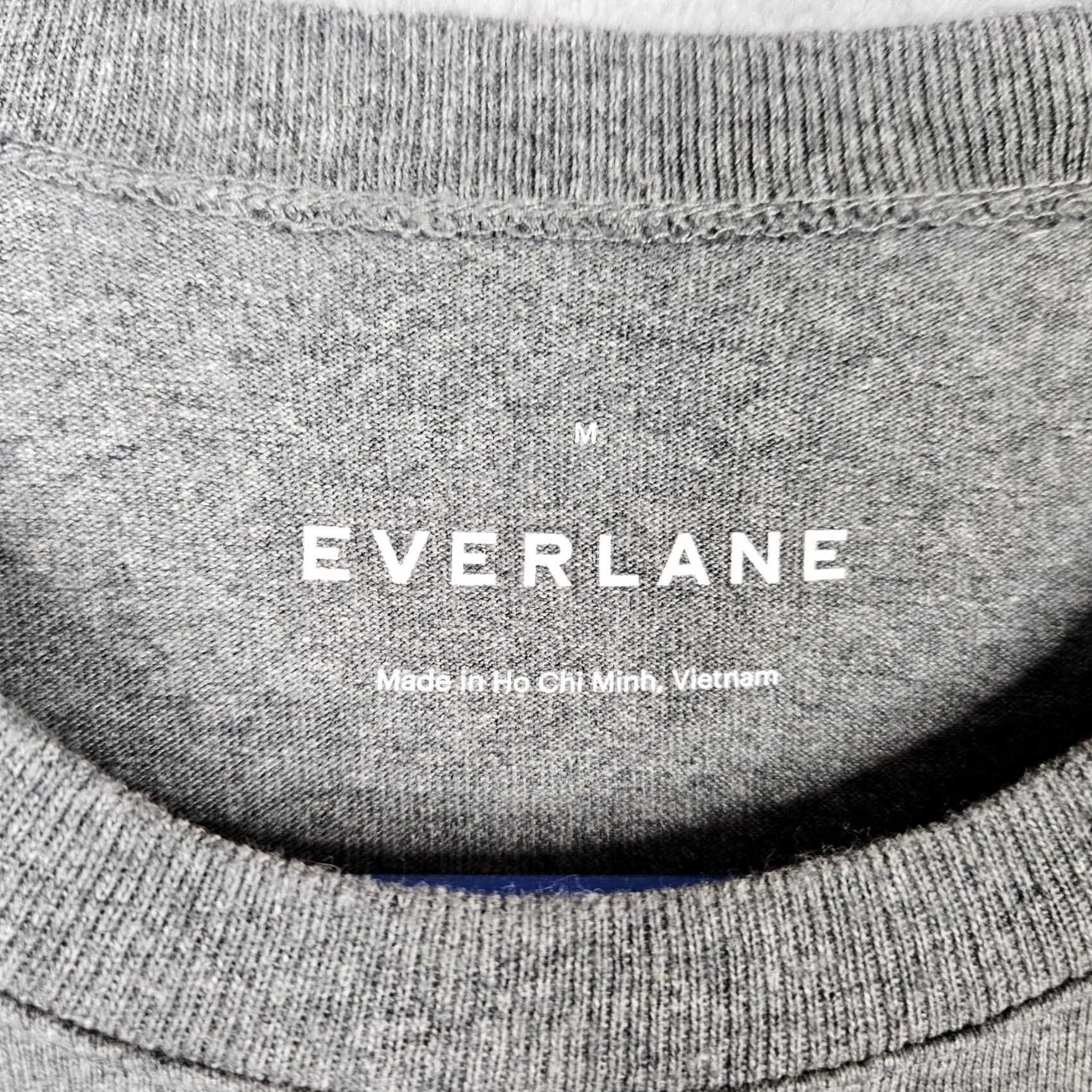 Everlane Everlane Men’s Dark Gray Long Sleeve Pull-over Top M Shirt Crew Neck Jersey Cotton Size US M / EU 48-50 / 2 - 6 Thumbnail