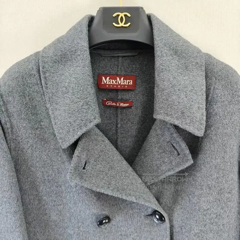 Max Mara MaxMara Elegant Gray Wool Mid-Length Coat . Size XL / US 12-14 / IT 48-50 - 3 Thumbnail