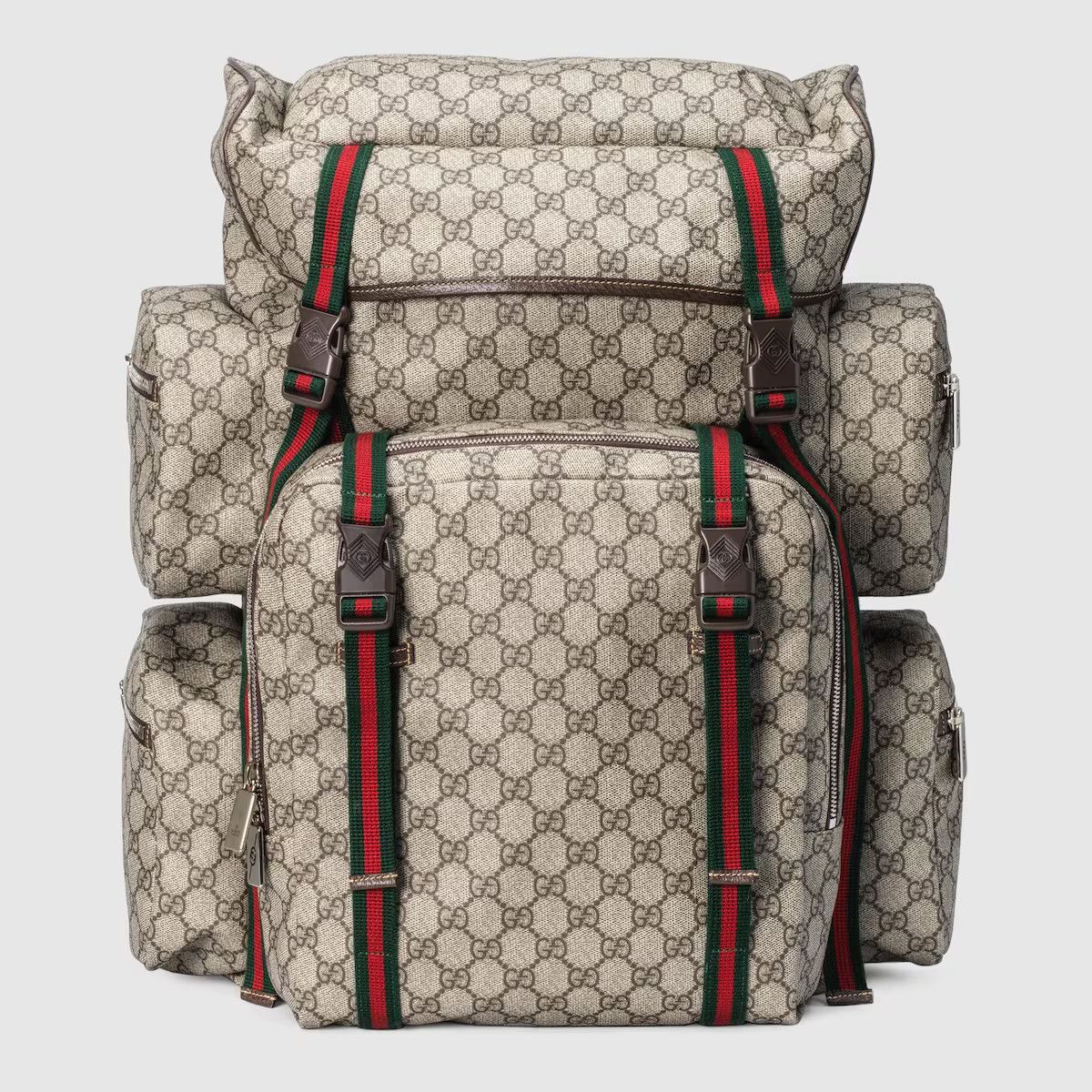 Gucci Backpack GG Wool Large Blue/Red