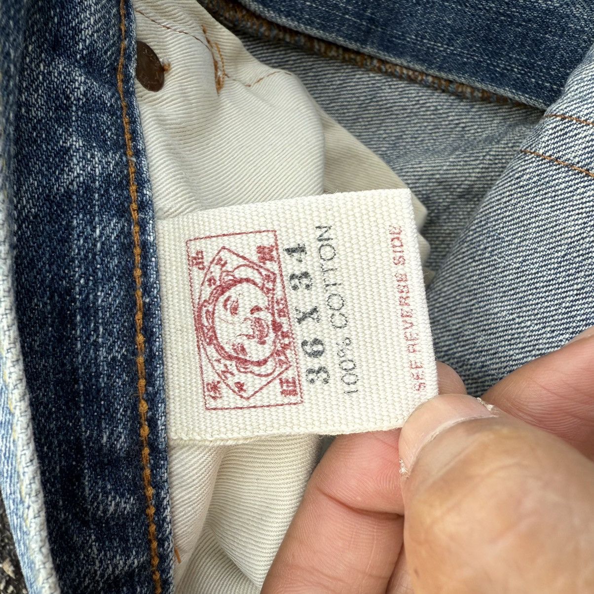 Japanese Brand Vintage EVISU button fly rippep rusty denim Size US 36 / EU 52 - 18 Thumbnail