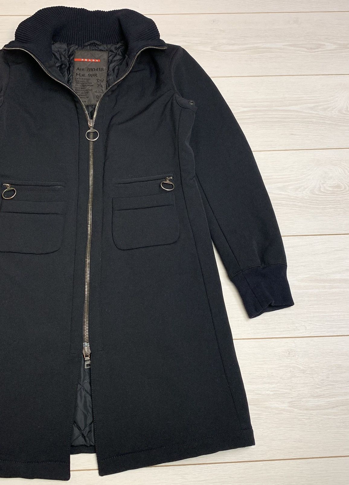 Prada Archival Prada Linea Rossa Nylon Quilted Long Jacket Black Size M / US 6-8 / IT 42-44 - 4 Thumbnail