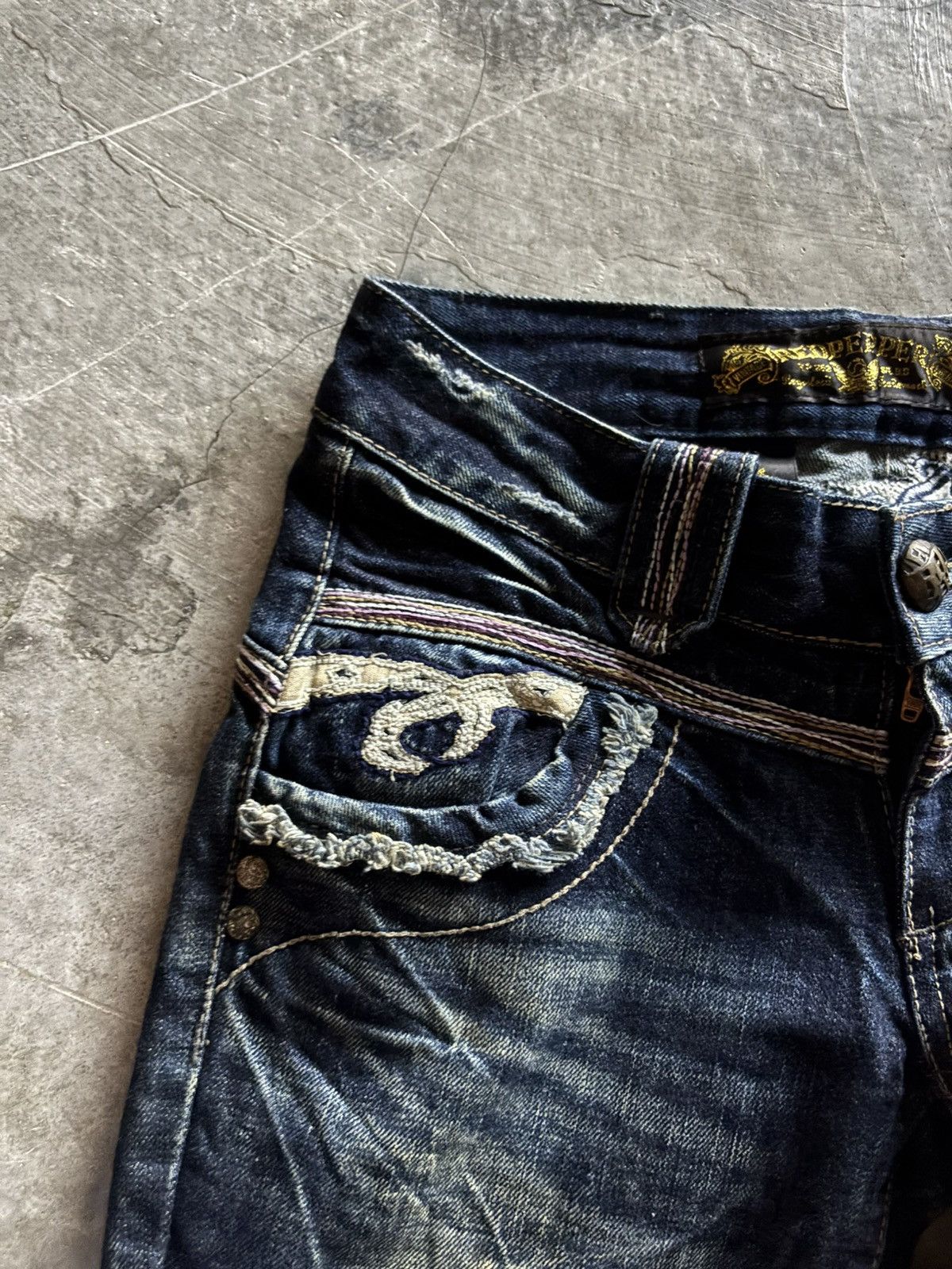 If Six Was Nine RED PEPPER FLARE LOW RISE WING BACK POCKET JAPANESE RUSTY Size US 30 / EU 46 - 10 Thumbnail
