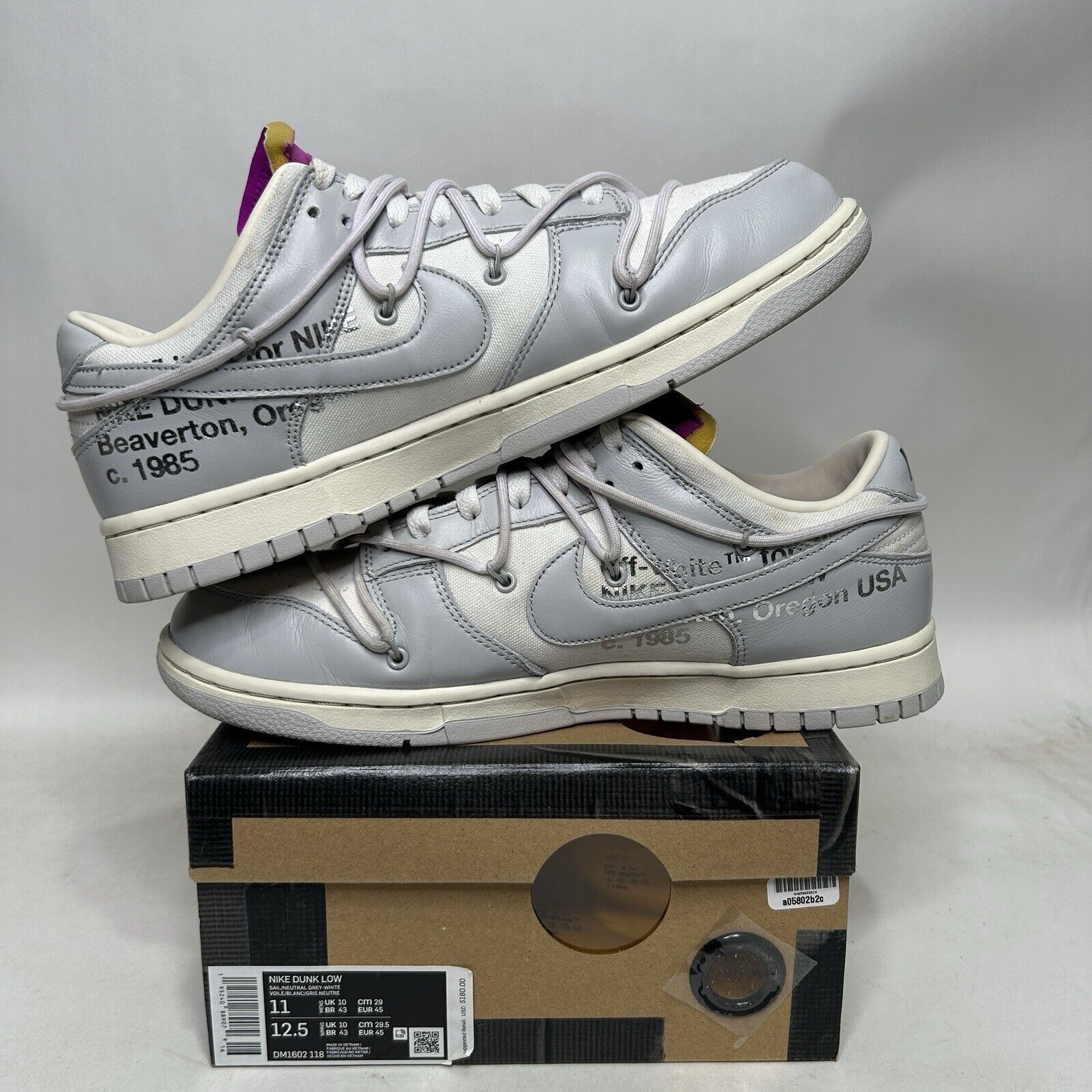 Nike Nike Shoes Dunk Low X Off-White “Lot 3 of 50” 2024 Size US 11 / EU 44 - 3 Thumbnail